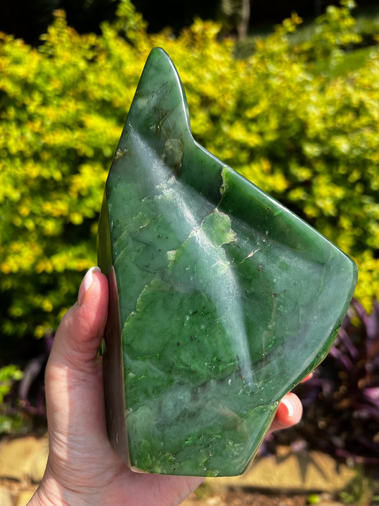 Absolutely gorgeous premium large Nephrite Freeform Statement Piece, 3.10 pounds, 6.5”