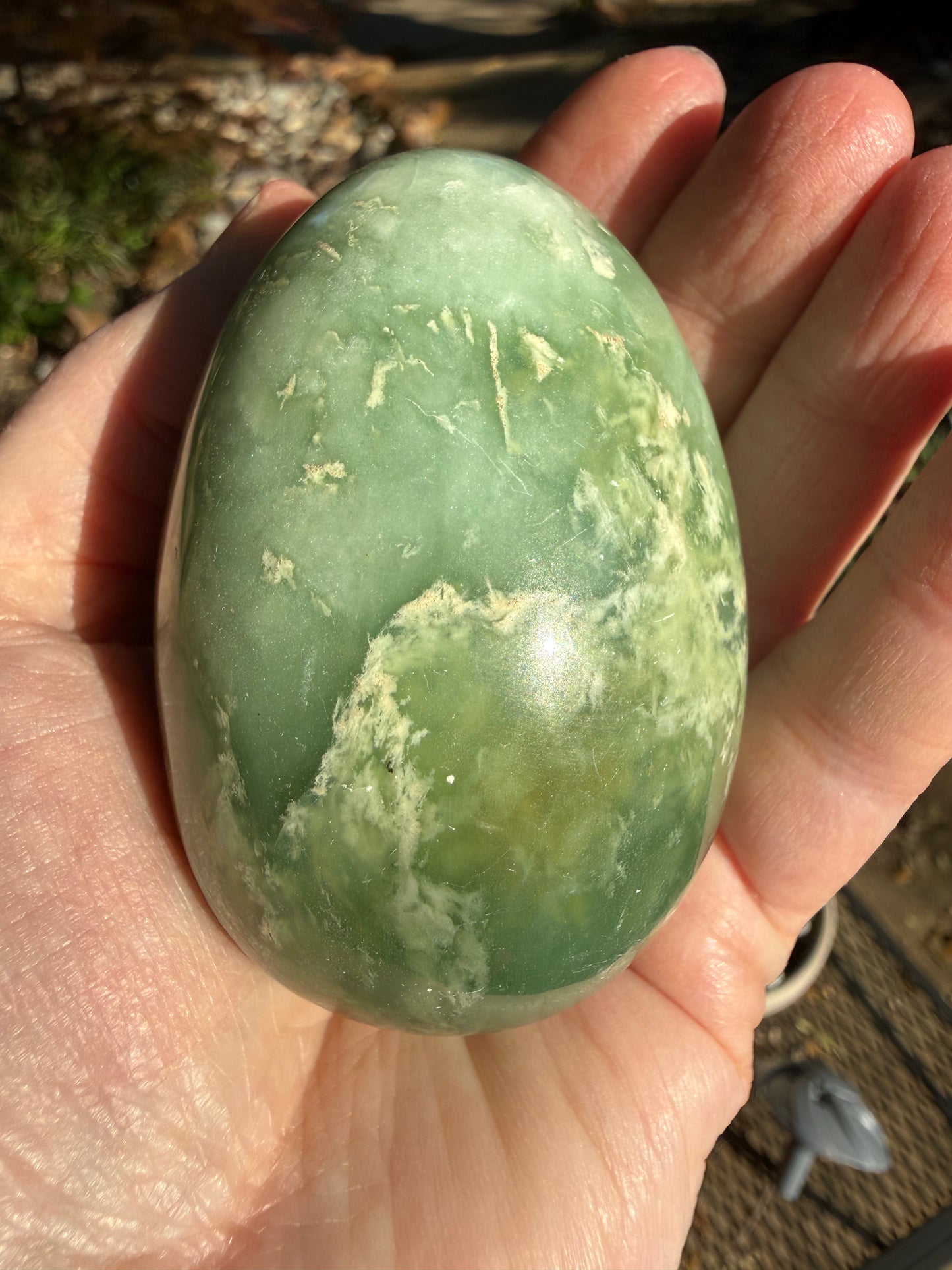 Large Grape Jade Egg, 2.75”, perfect quality
