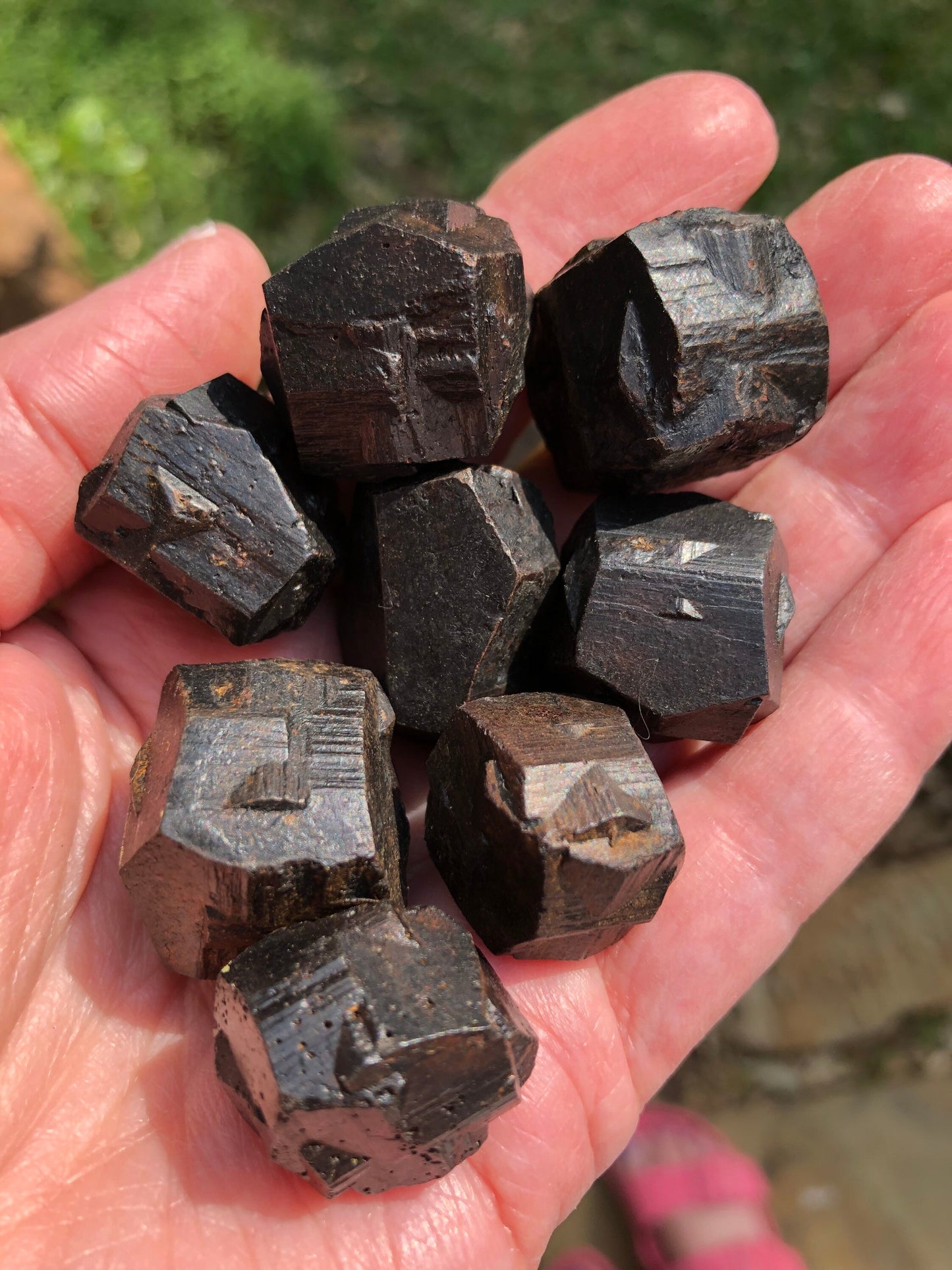 Small Pyrite Iron Cross Twin Clusters with Record Keepers, Colombian, 10-20 grams, mine-fresh, high vibrational crystals, crystal healing