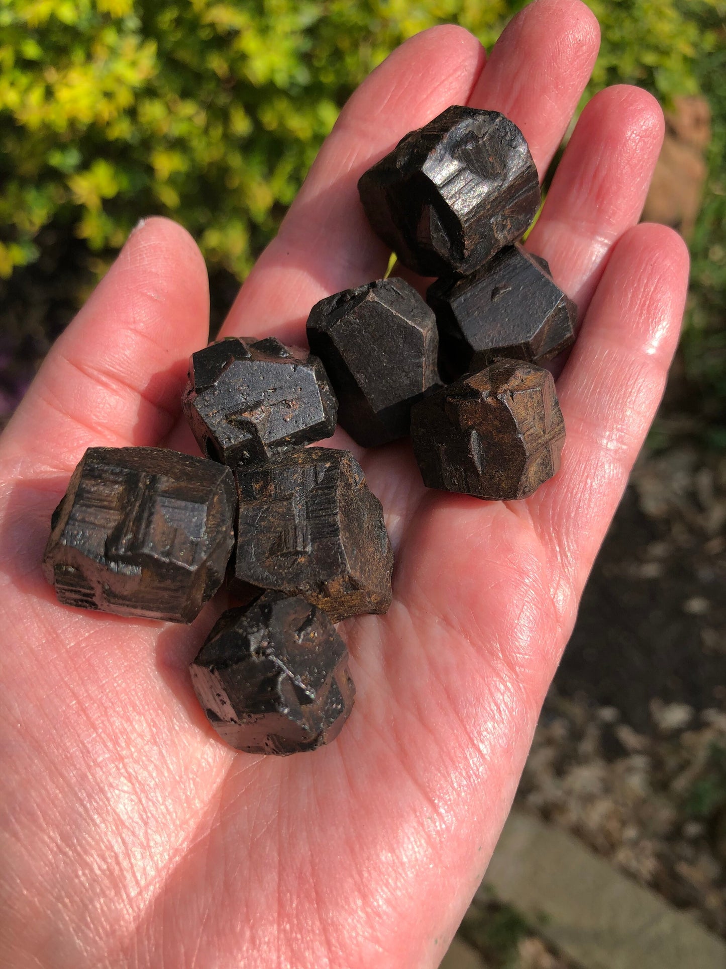Small Pyrite Iron Cross Twin Clusters with Record Keepers, Colombian, 10-20 grams, mine-fresh, high vibrational crystals, crystal healing