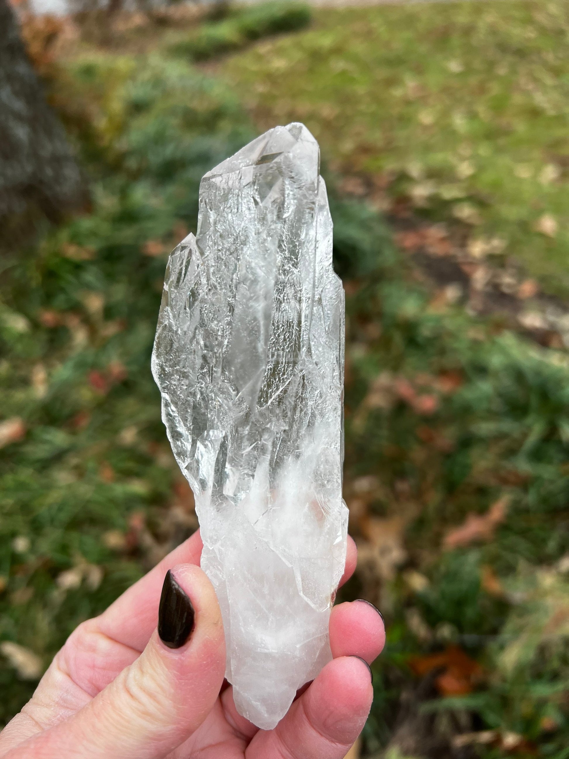 Stunning rare Lemurian Cathedral, new, high quality, silver veils, twin, 5”, crystal healing