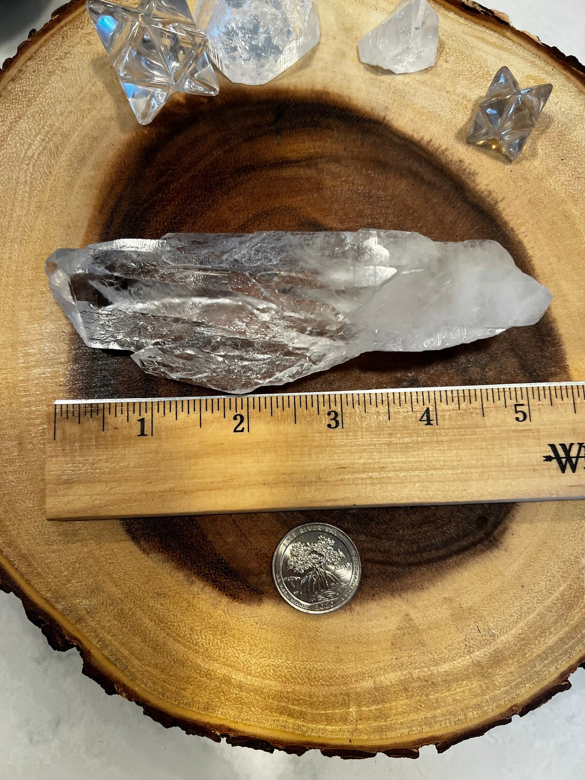 Stunning rare Lemurian Cathedral, new, high quality, silver veils, twin, 5”, crystal healing
