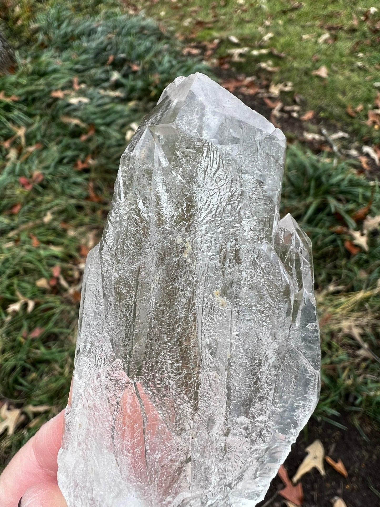 Stunning rare Lemurian Cathedral, new, high quality, silver veils, twin, 5”, crystal healing