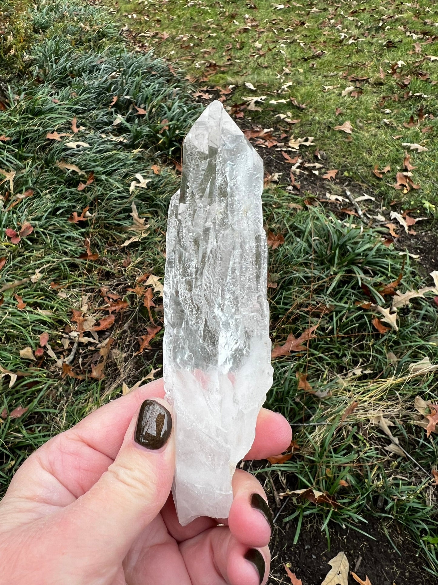 Stunning rare Lemurian Cathedral, new, high quality, silver veils, twin, 5”, crystal healing