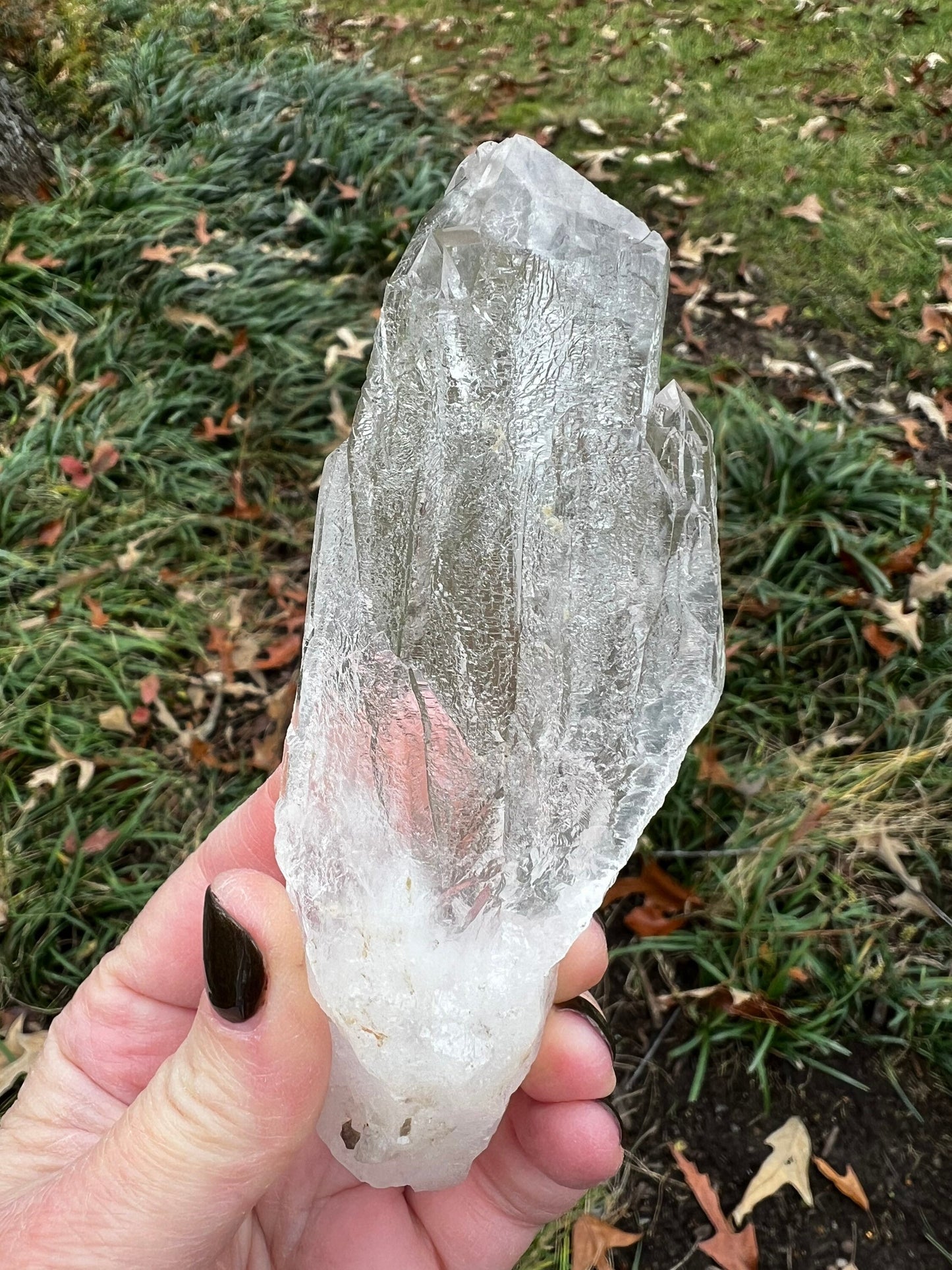 Stunning rare Lemurian Cathedral, new, high quality, silver veils, twin, 5”, crystal healing