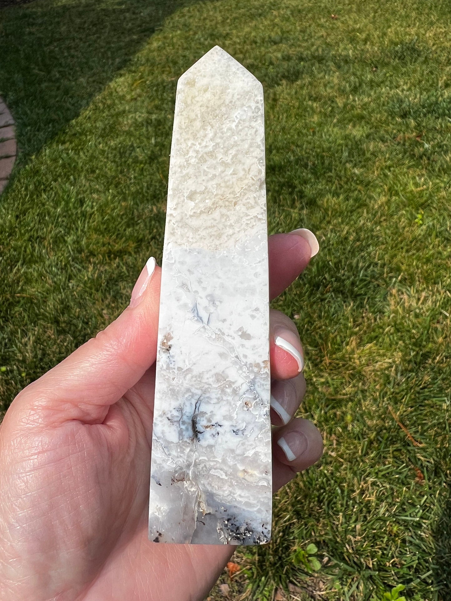 Merlinite Druzy Dendritic Agate Tower, New, Crystal Healing, Tarot, High Vibration Crystals