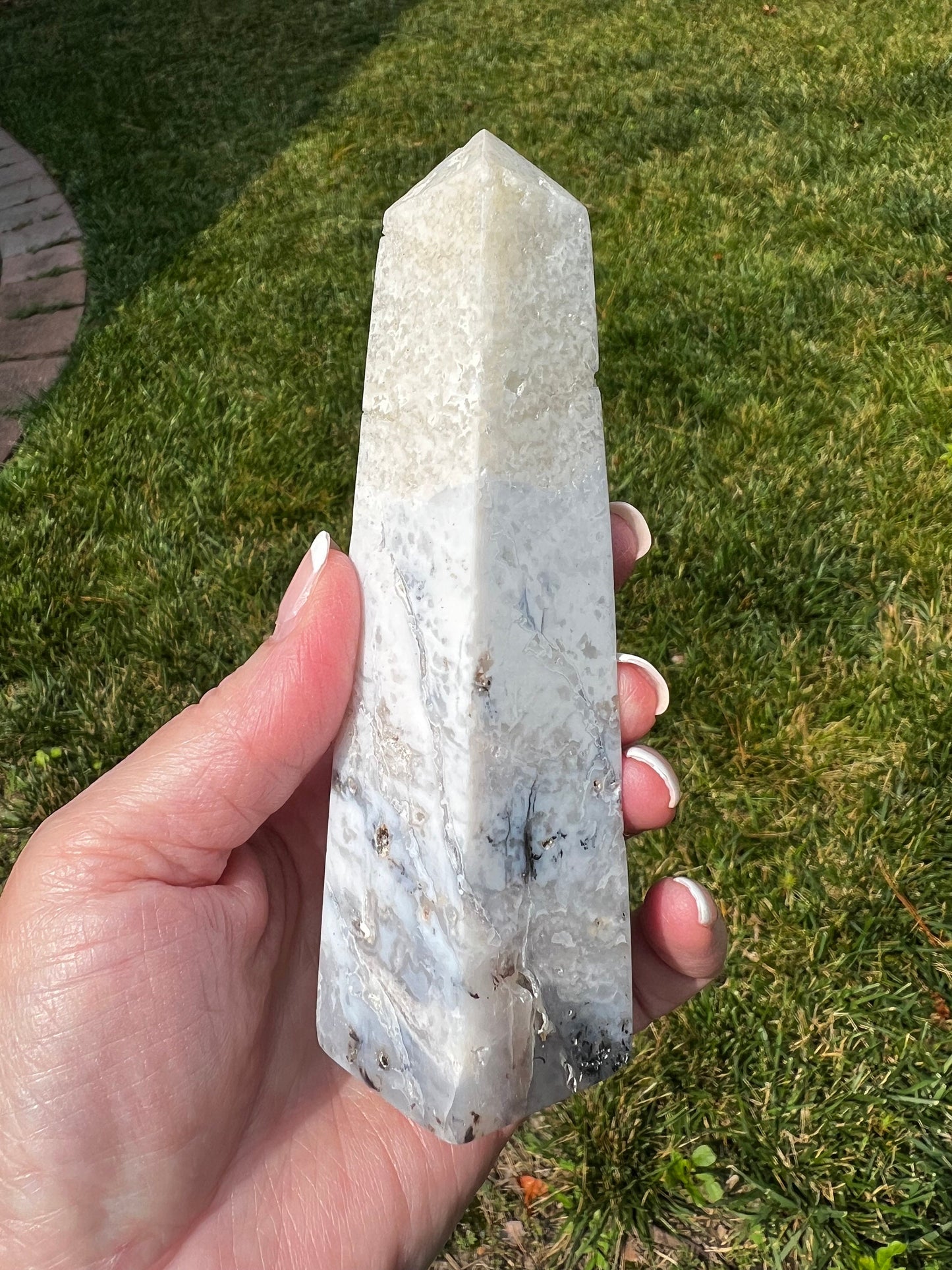 Merlinite Druzy Dendritic Agate Tower, New, Crystal Healing, Tarot, High Vibration Crystals