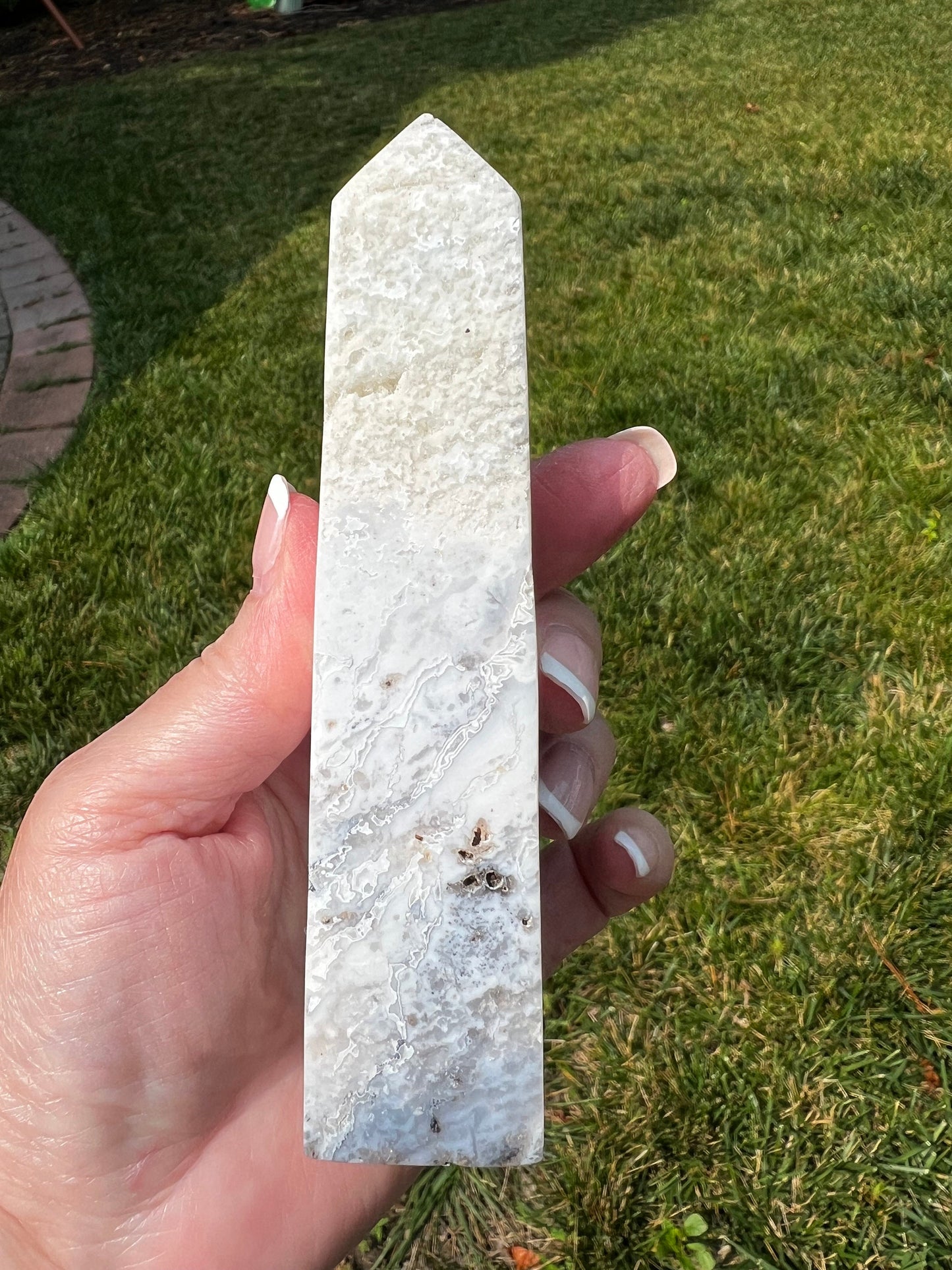 Merlinite Druzy Dendritic Agate Tower, New, Crystal Healing, Tarot, High Vibration Crystals