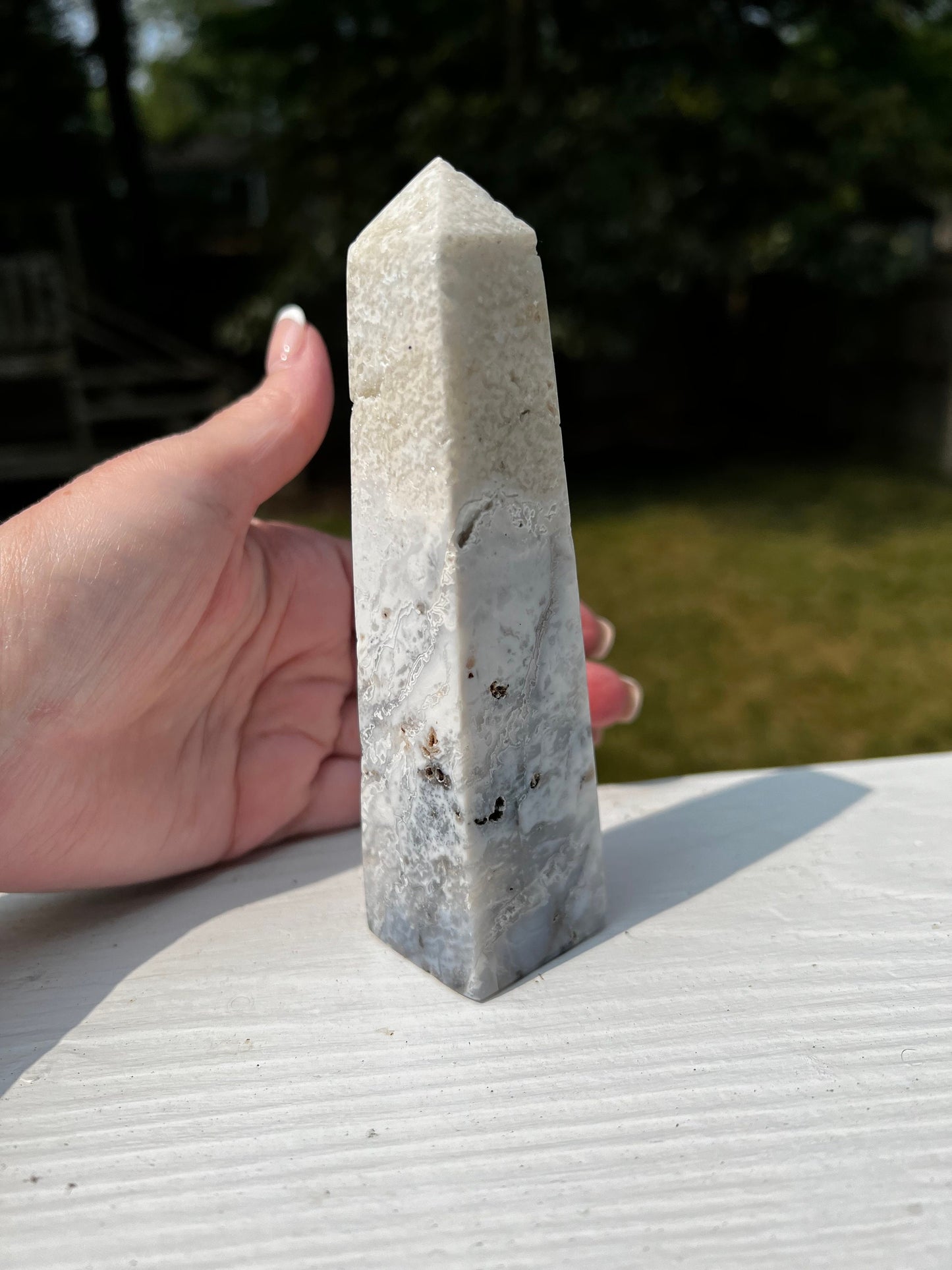 Merlinite Druzy Dendritic Agate Tower, New, Crystal Healing, Tarot, High Vibration Crystals
