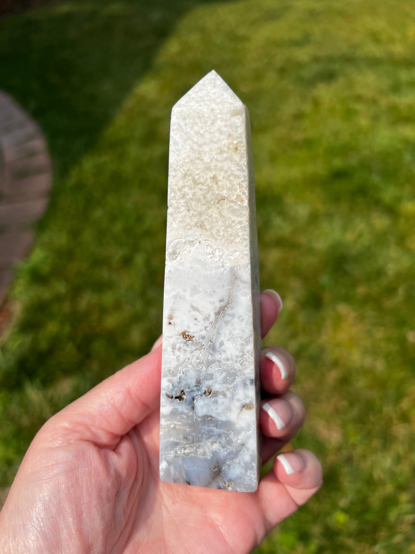Merlinite Druzy Dendritic Agate Tower, New, Crystal Healing, Tarot, High Vibration Crystals