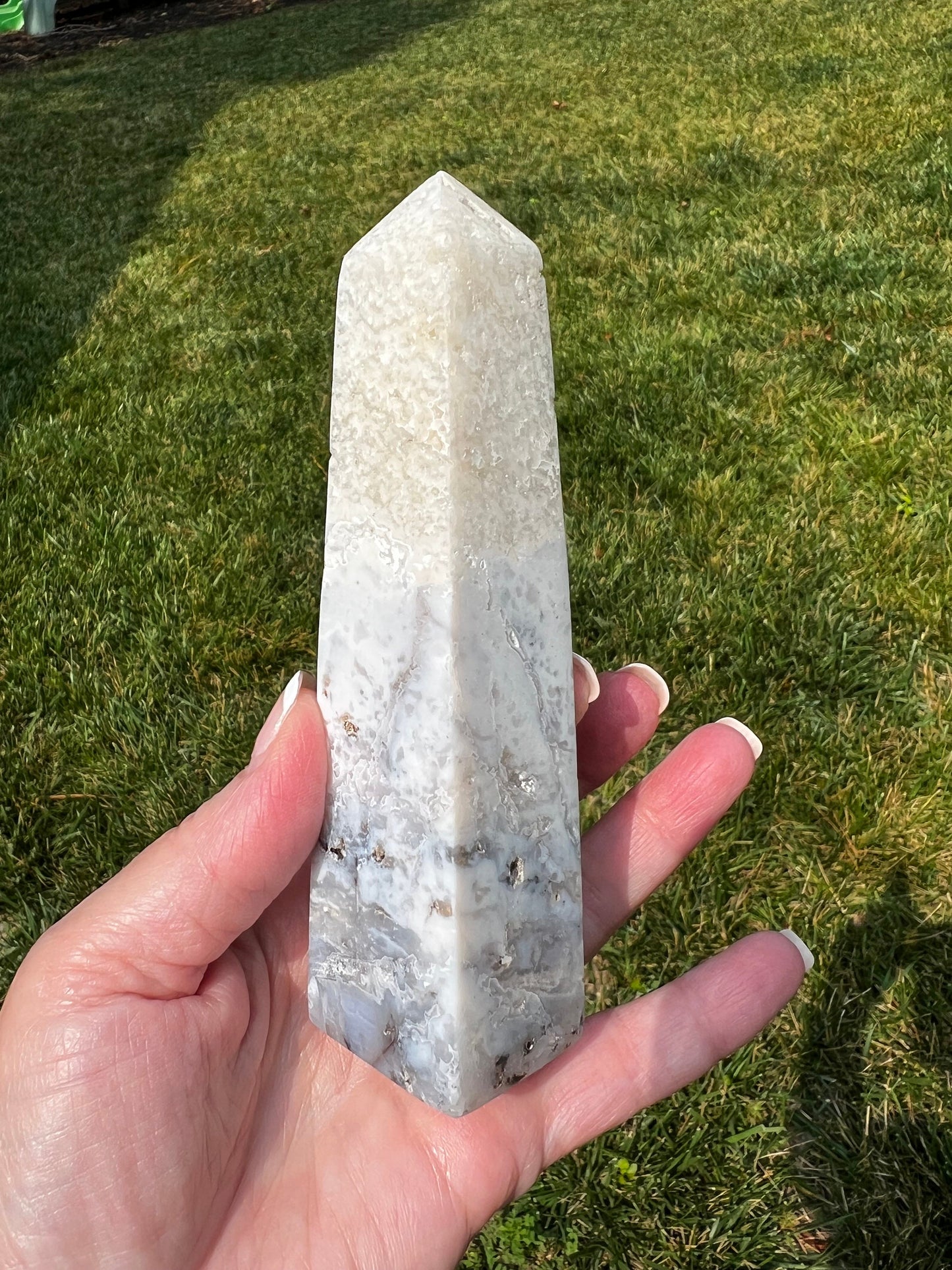 Merlinite Druzy Dendritic Agate Tower, New, Crystal Healing, Tarot, High Vibration Crystals