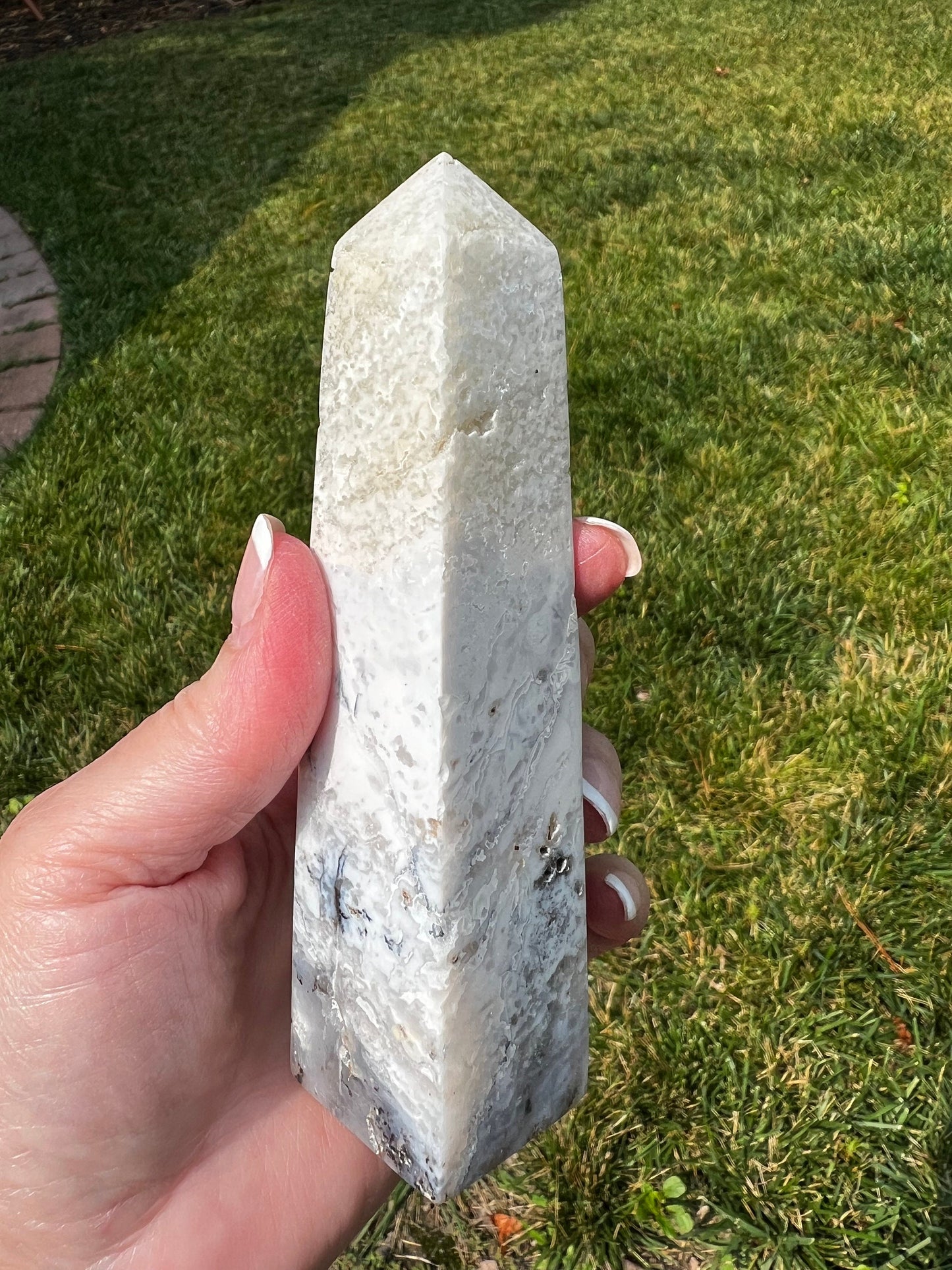 Merlinite Druzy Dendritic Agate Tower, New, Crystal Healing, Tarot, High Vibration Crystals