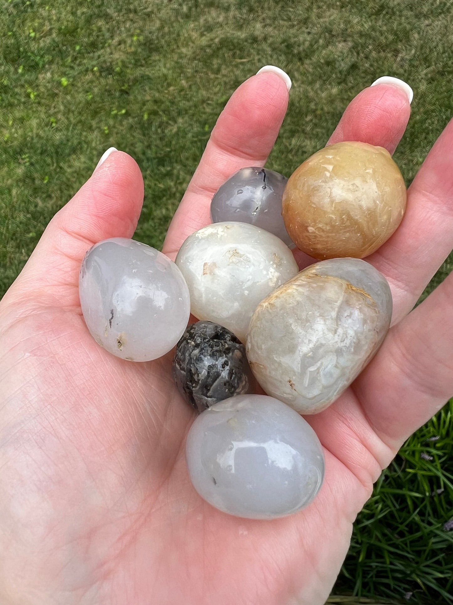 Merlinite Druzy Dendritic Agate tumbles, beautiful and new today, high vibration crystals, crystal healing, gifts, jewelry