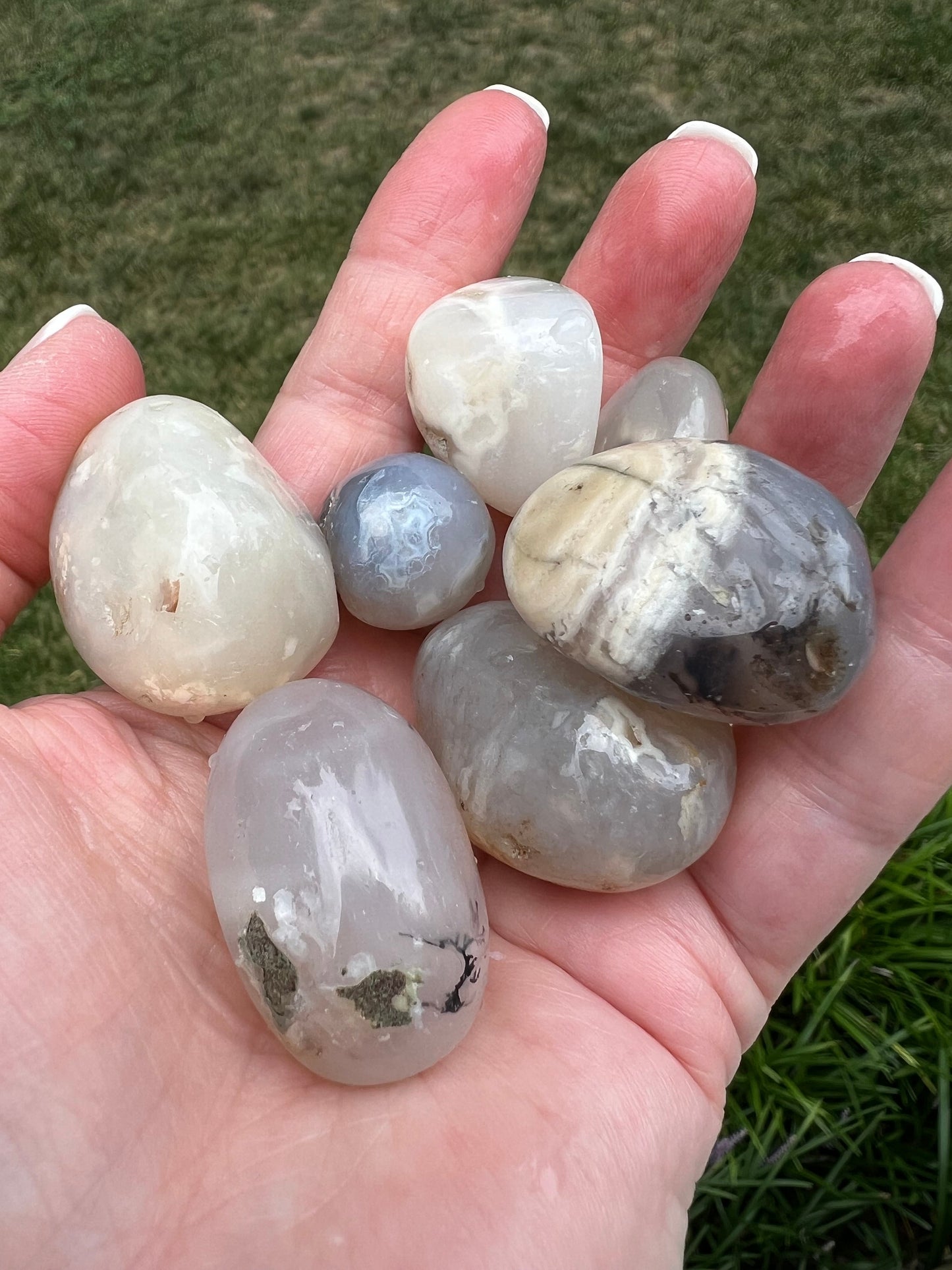 Merlinite Druzy Dendritic Agate tumbles, beautiful and new today, high vibration crystals, crystal healing, gifts, jewelry