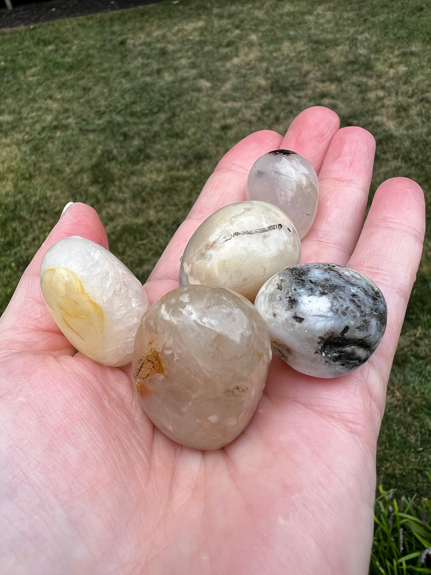 Merlinite Druzy Dendritic Agate tumbles, beautiful and new today, high vibration crystals, crystal healing, gifts, jewelry