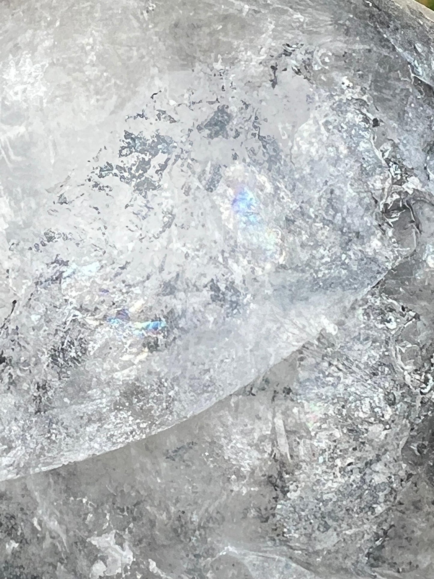 Quartz and Black Tourmaline Veined 6” Skull, 5.14.4 pounds, gift, high vibration crystal healing, altar