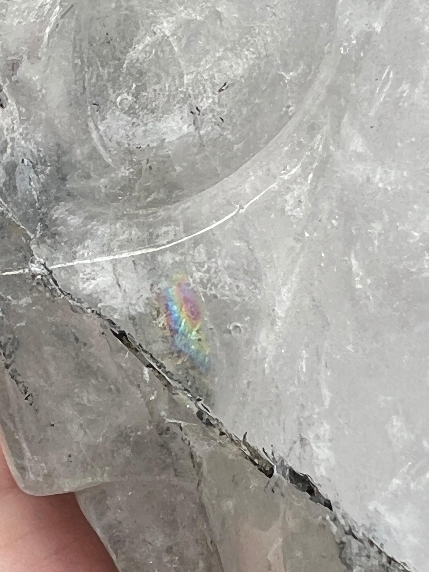 Quartz and Black Tourmaline Veined 6” Skull, 5.14.4 pounds, gift, high vibration crystal healing, altar