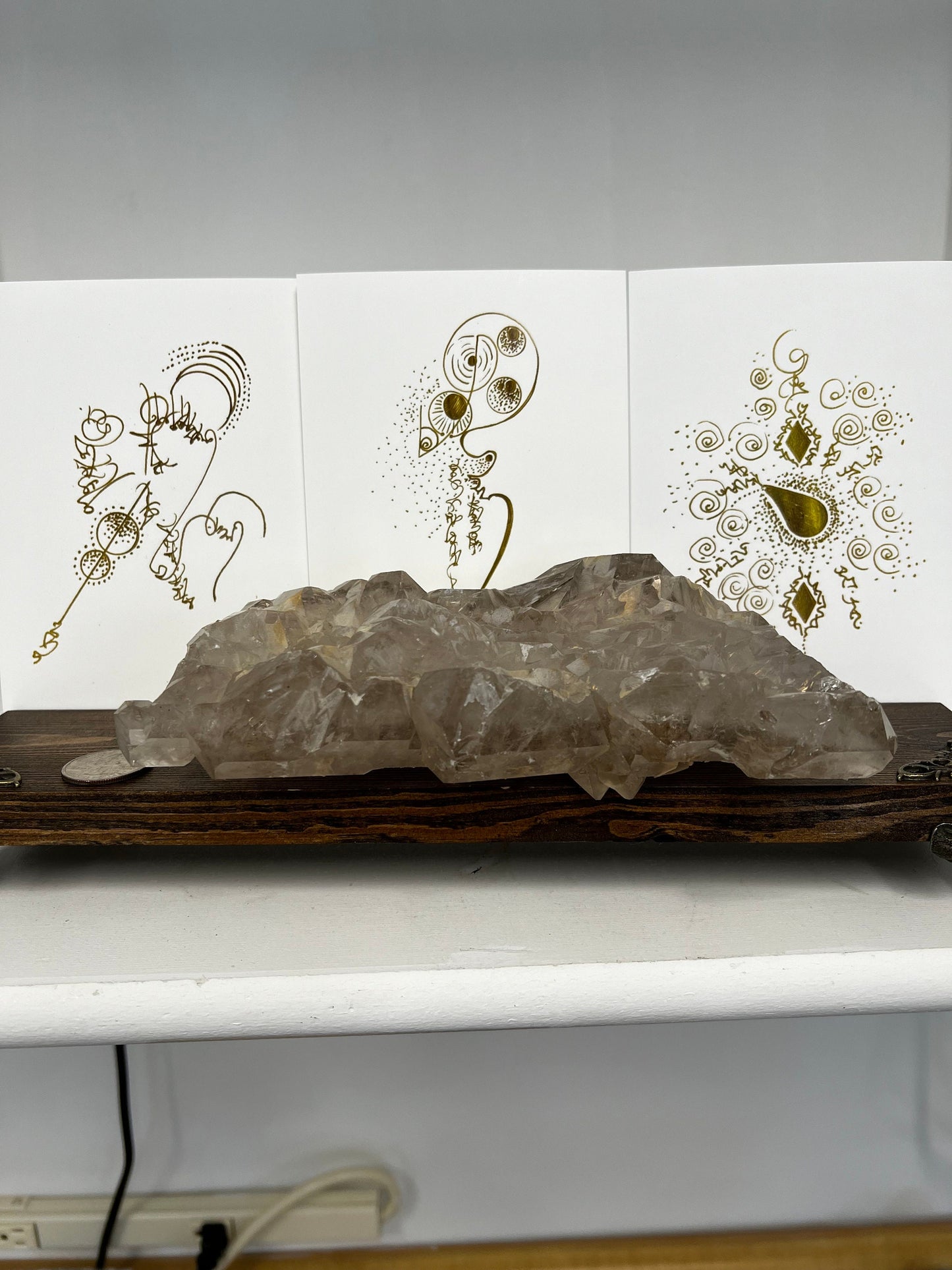 Double Enhydro Elestial Smoky Quartz, Private Collection, high vibration crystals, gift