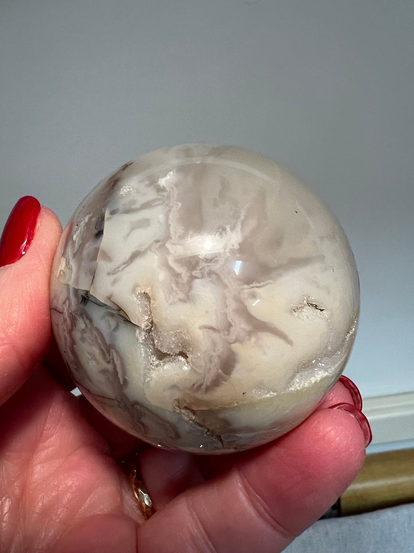 Merlinite Druzy Dendritic Agate Sphere, New, Crystal Healing, Gift, High Vibration Crystals