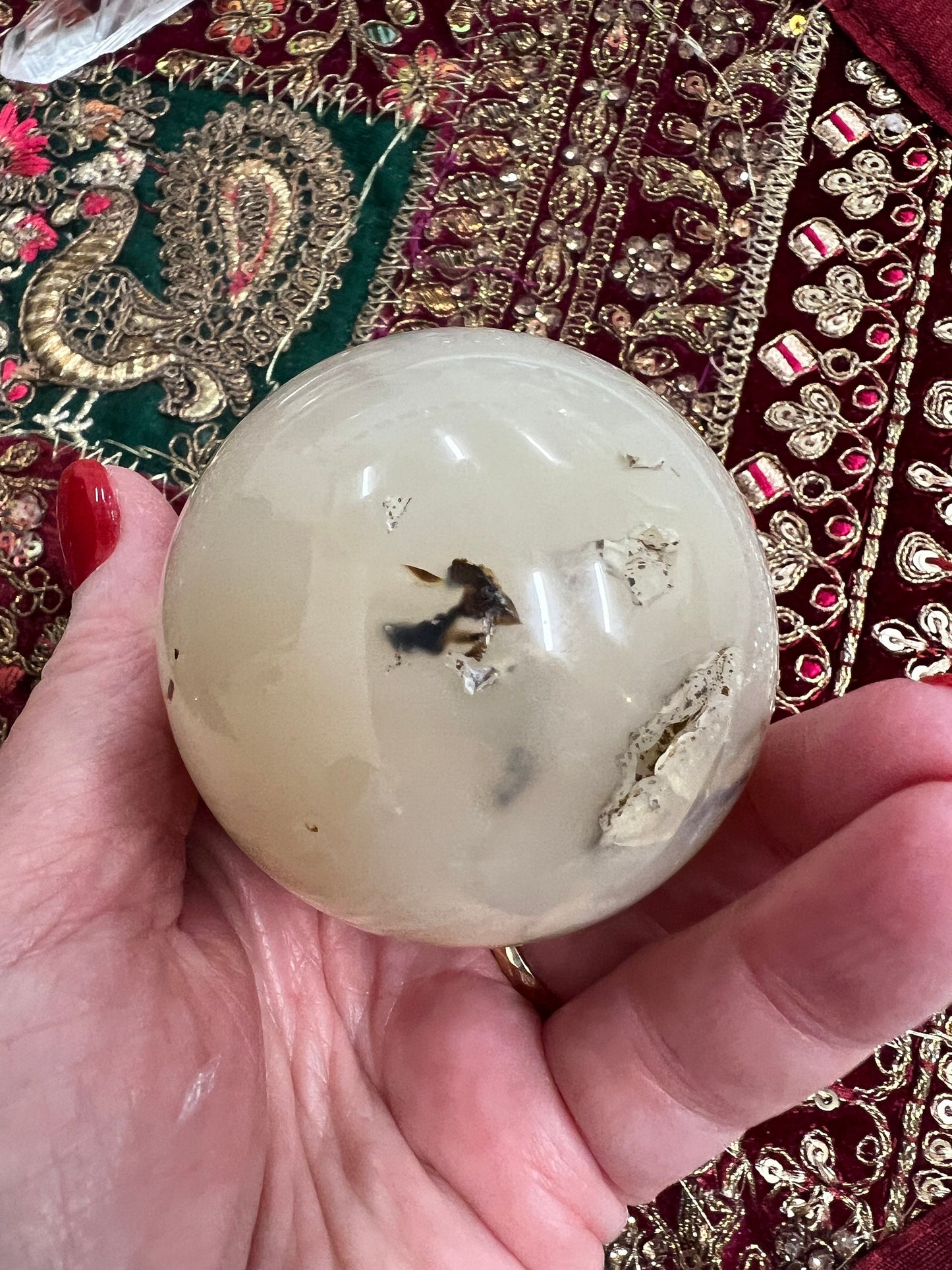 Merlinite Druzy Dendritic Agate Sphere, New, Crystal Healing, Gift, High Vibration Crystals