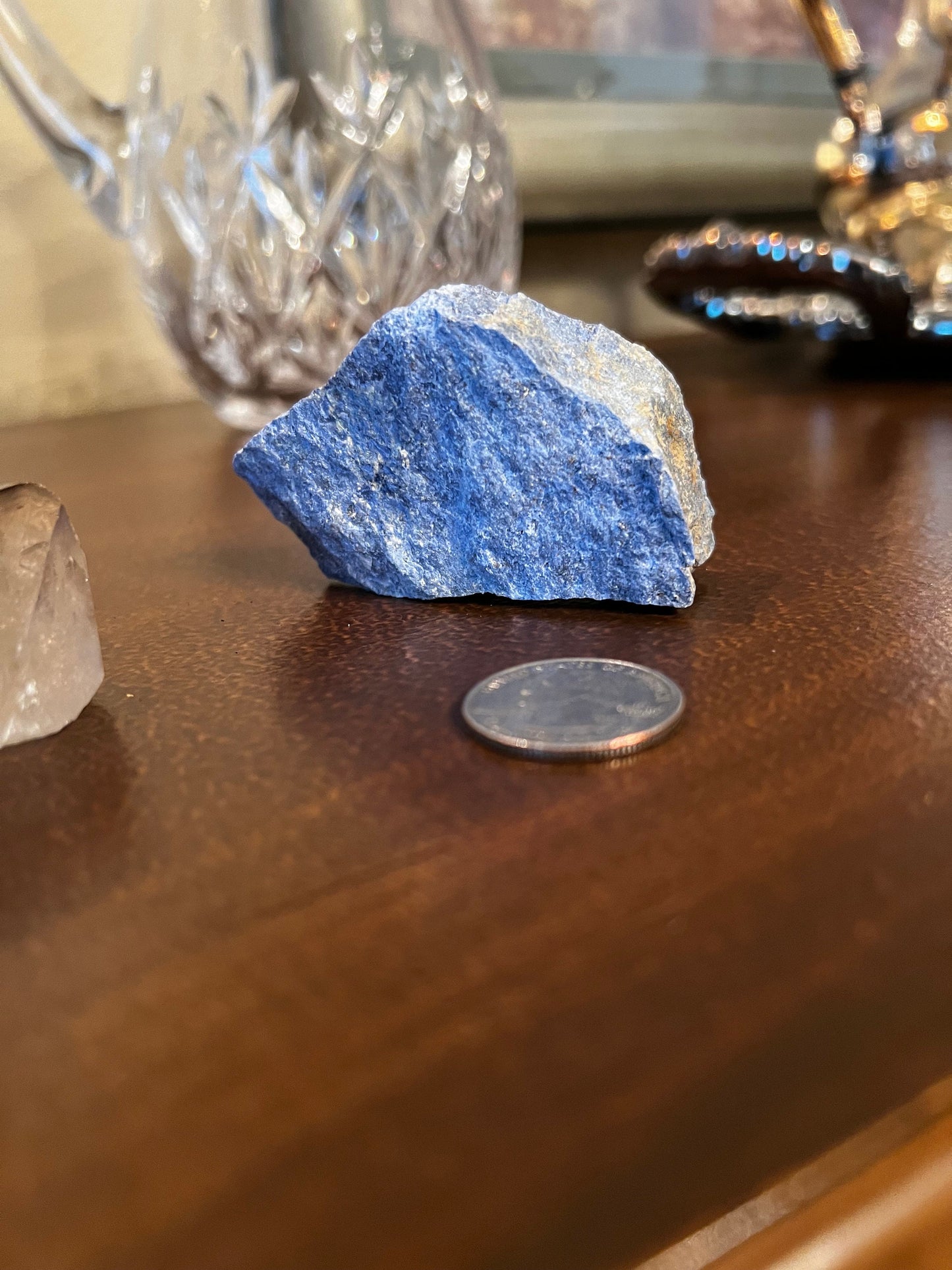 Dumortierite raw slice, gorgeous and so rare, 2.6 ounces, high vibration crystal healing