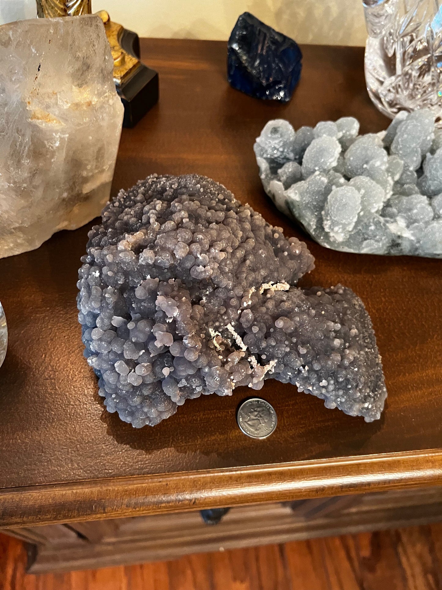 Grape Agate Cluster Bed, almost 5 pounds, gift, altar, statement piece, new, high vibration crystals