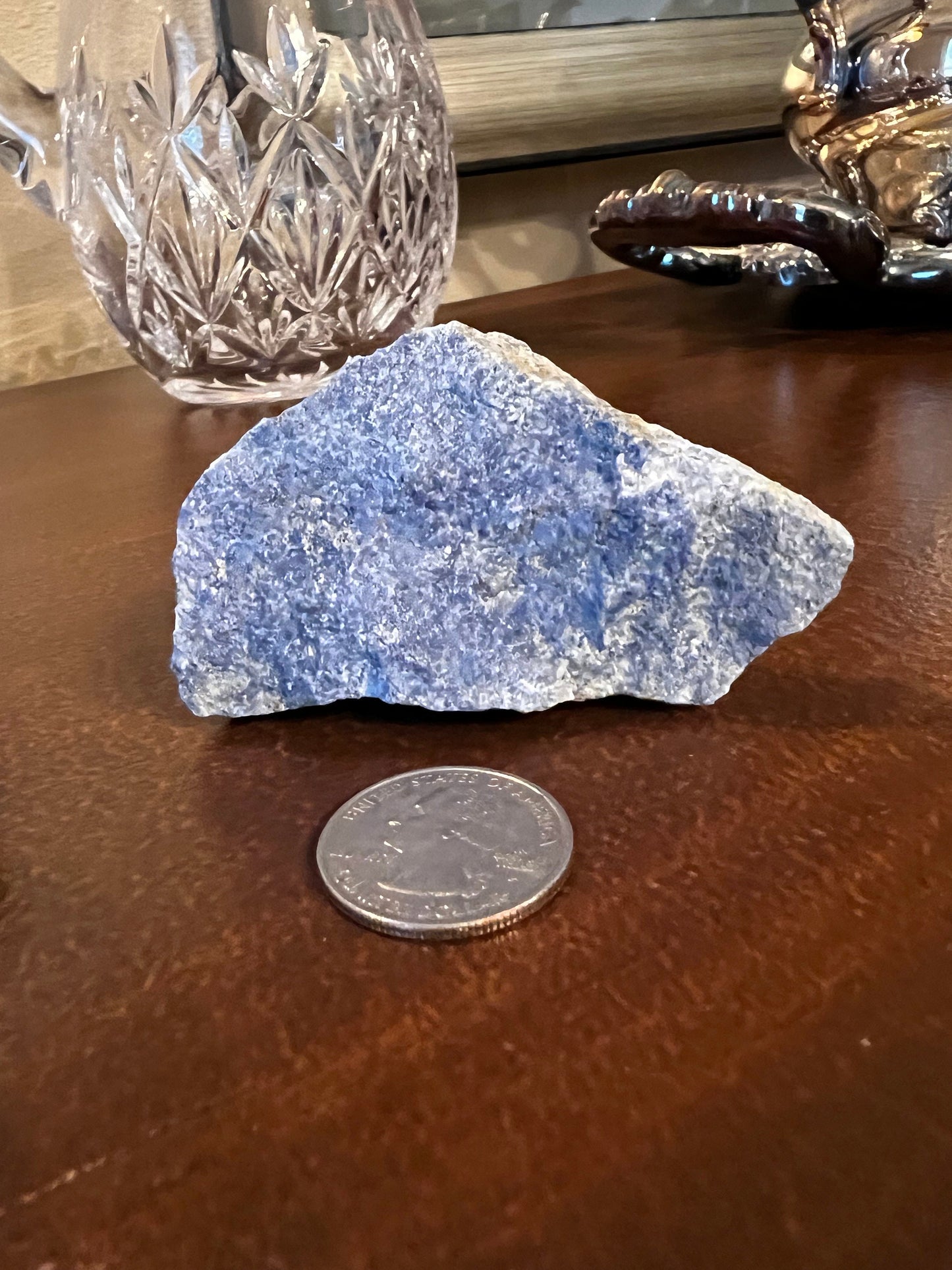 Dumortierite raw slice, gorgeous and so rare, 2.6 ounces, high vibration crystal healing