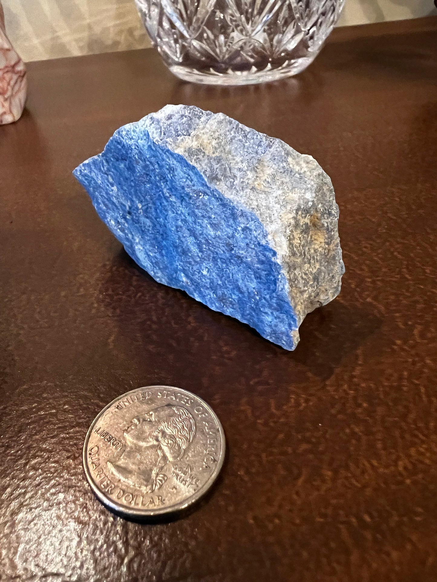 Dumortierite raw slice, gorgeous and so rare, 2.6 ounces, high vibration crystal healing
