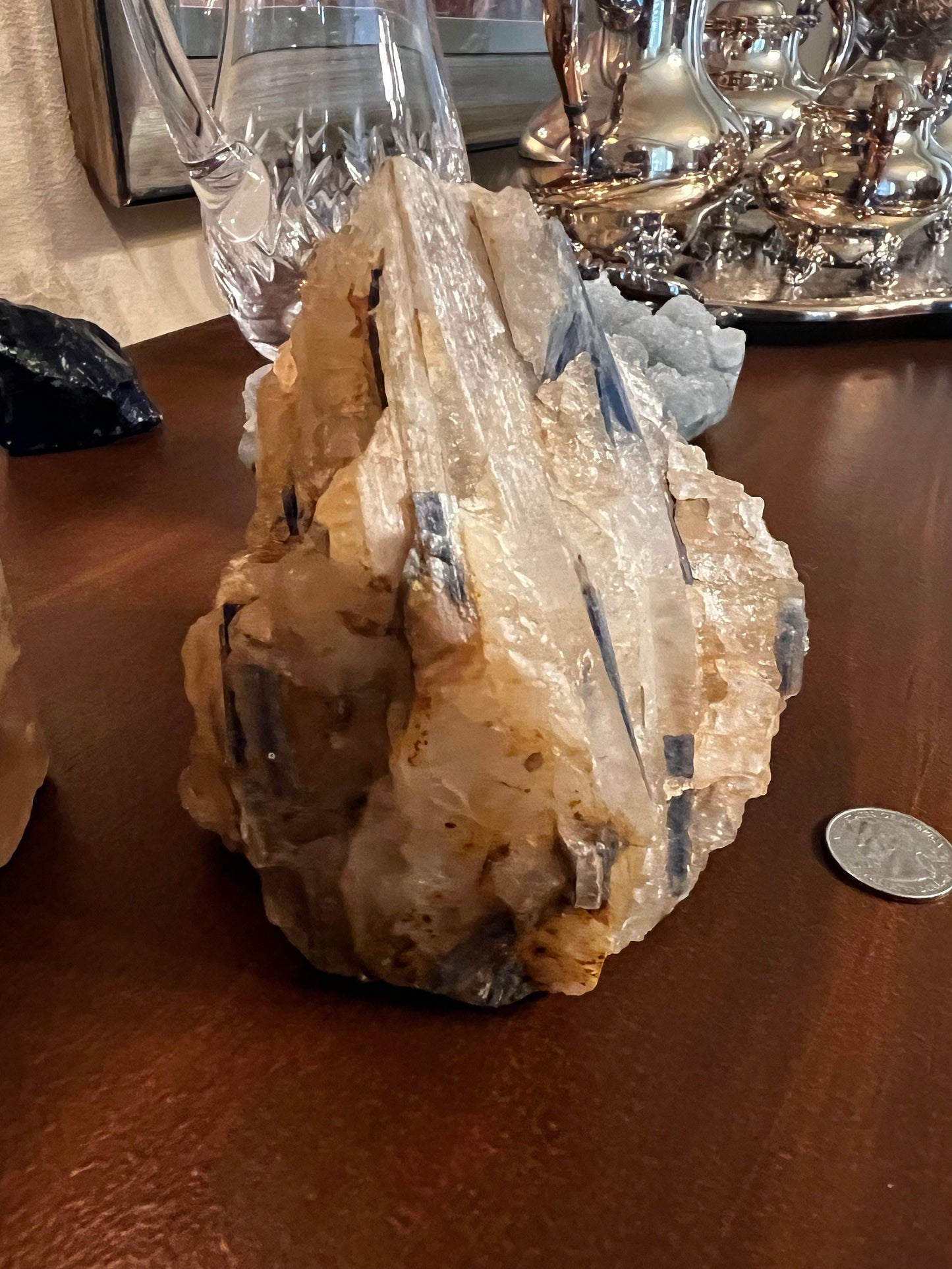 Huge Blue Kyanite Quartz Statement Piece, rare, Top Quality grade, crystal healing, high vibration crystals, 4.3.4 lbs, 5.25”