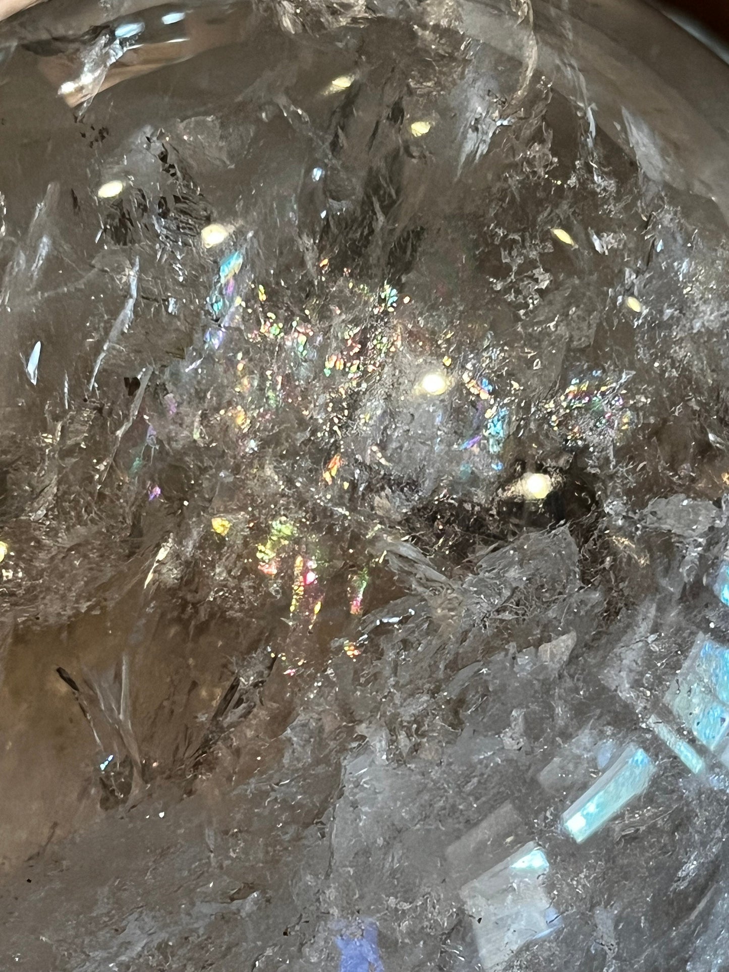 Stargate Lemurian Quartz Sphere Statement Piece, 21.8”, 16.8 lbs, New, rainbows, high vibration crystals, gifts, 7kg 492g