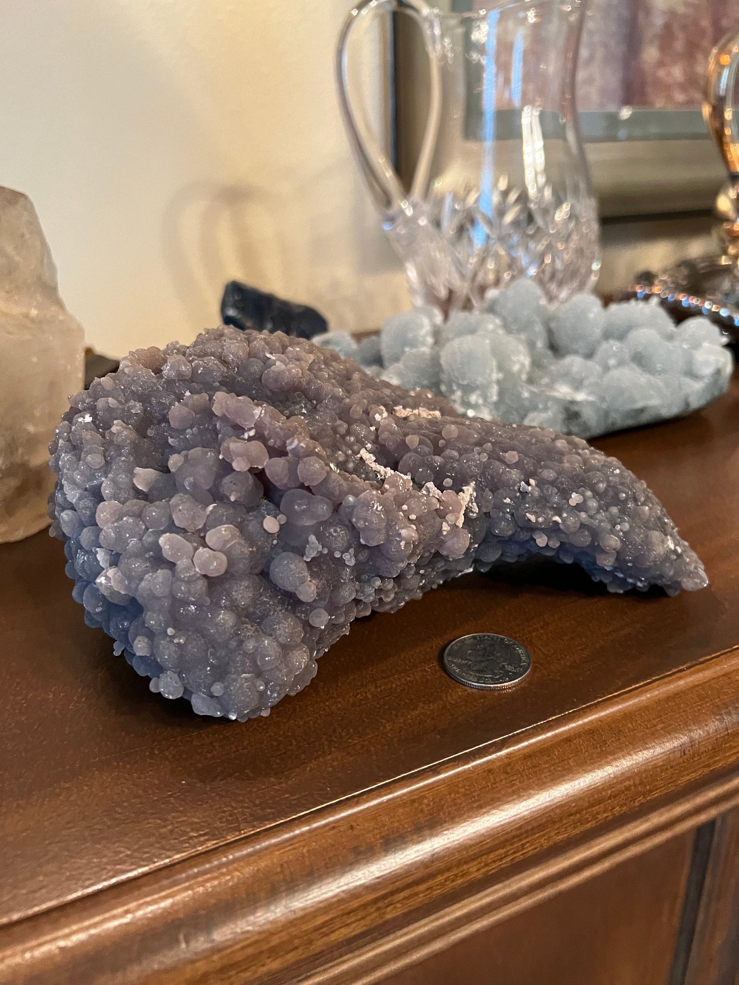 Grape Agate Cluster Bed, almost 5 pounds, gift, altar, statement piece, new, high vibration crystals