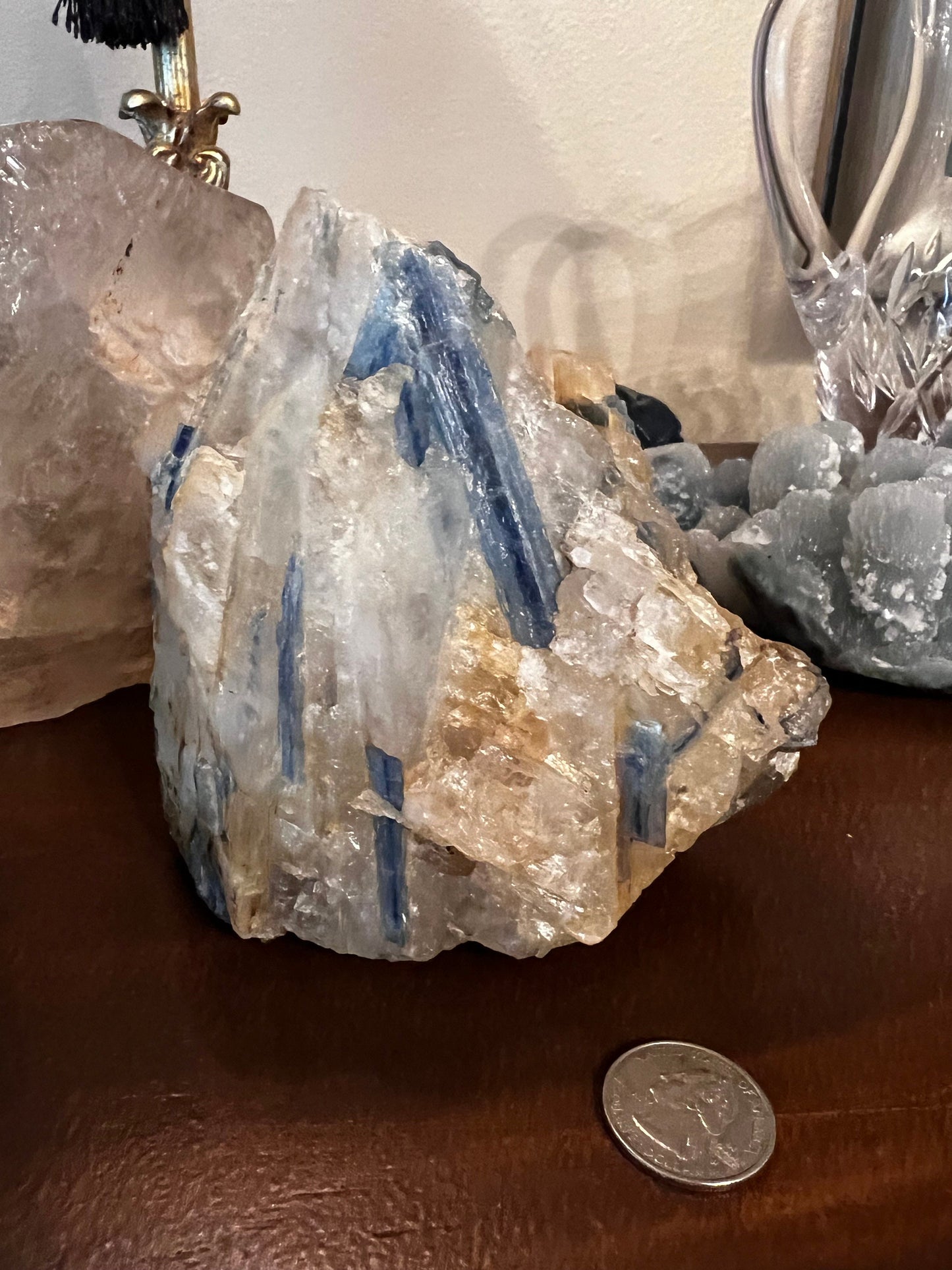 Huge Blue Kyanite Quartz Statement Piece, rare, Top Quality grade, crystal healing, high vibration crystals, 4.3.4 lbs, 5.25”