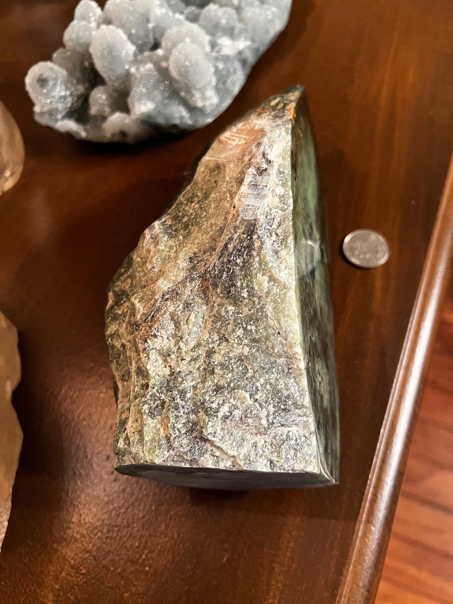 Huge Grossular Garnet Specimen, raw and polished, high vibration crystals, altar, gift, statement crystal, 8”