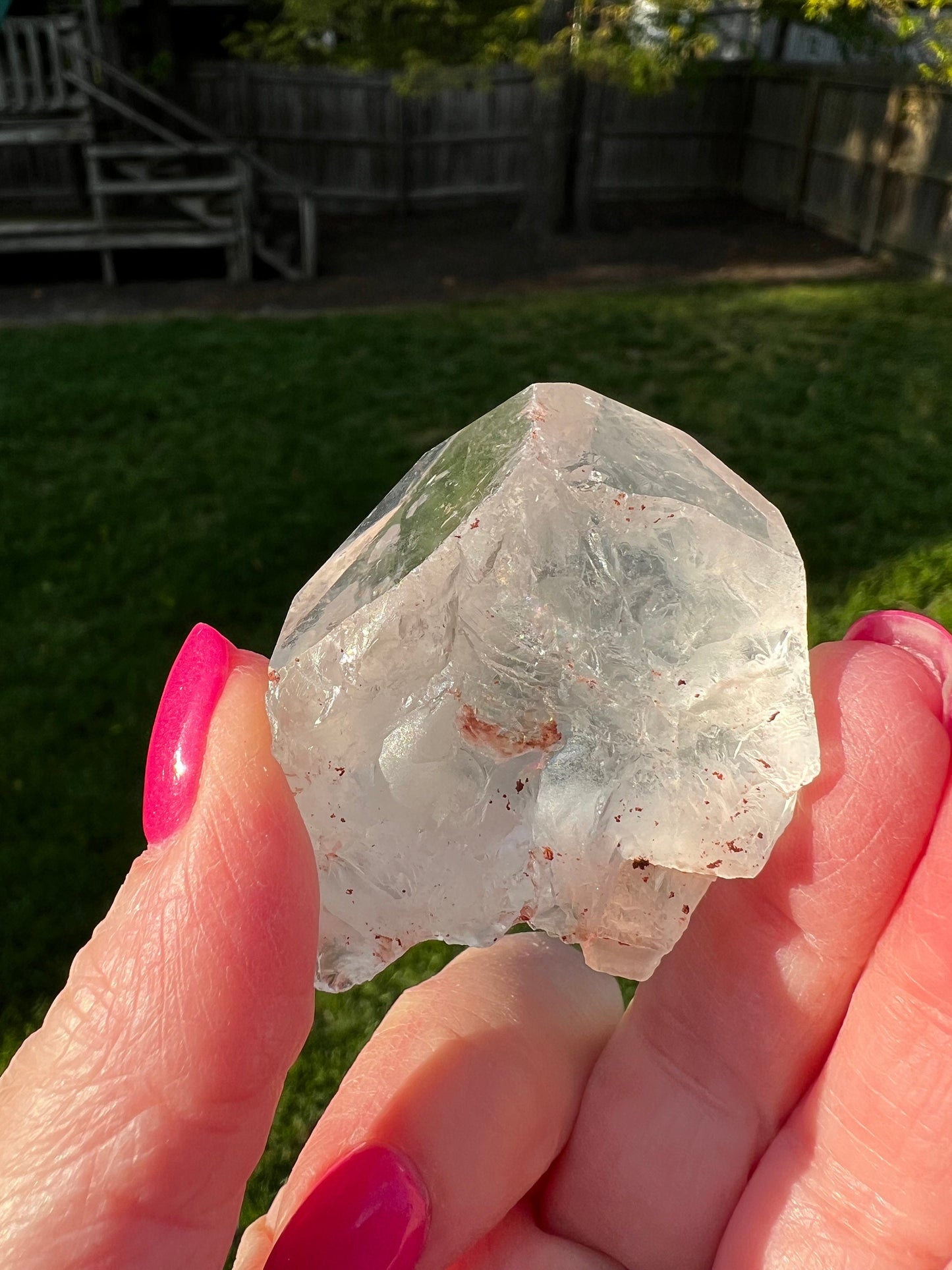 Lemurian Point Tip with Pyrite & Hematite, high vibration crystals, Lost Magick Group, healing, gift