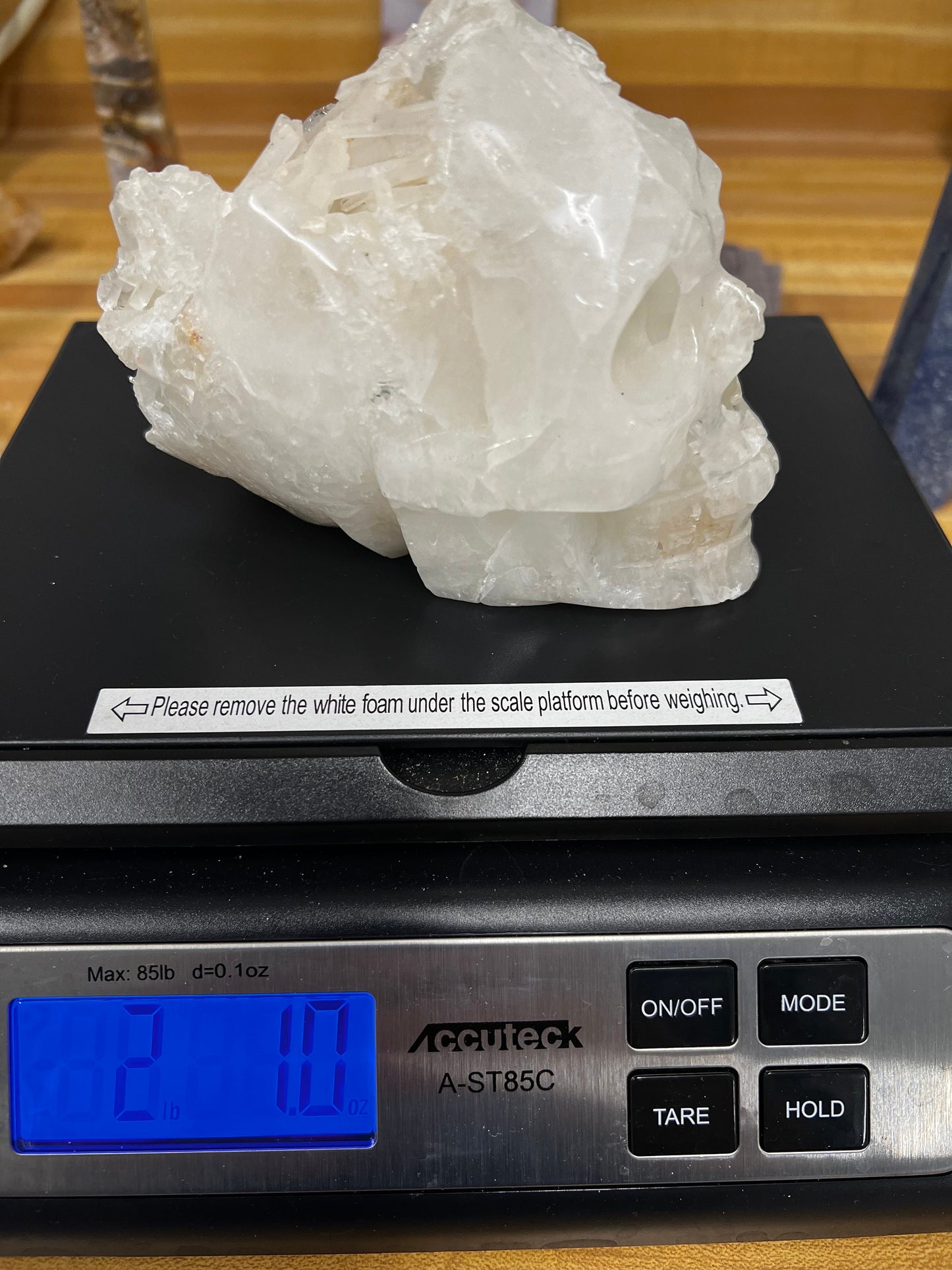 Private Collection Temple White Calcite Skull carving, high vibration crystals, altar, gifts
