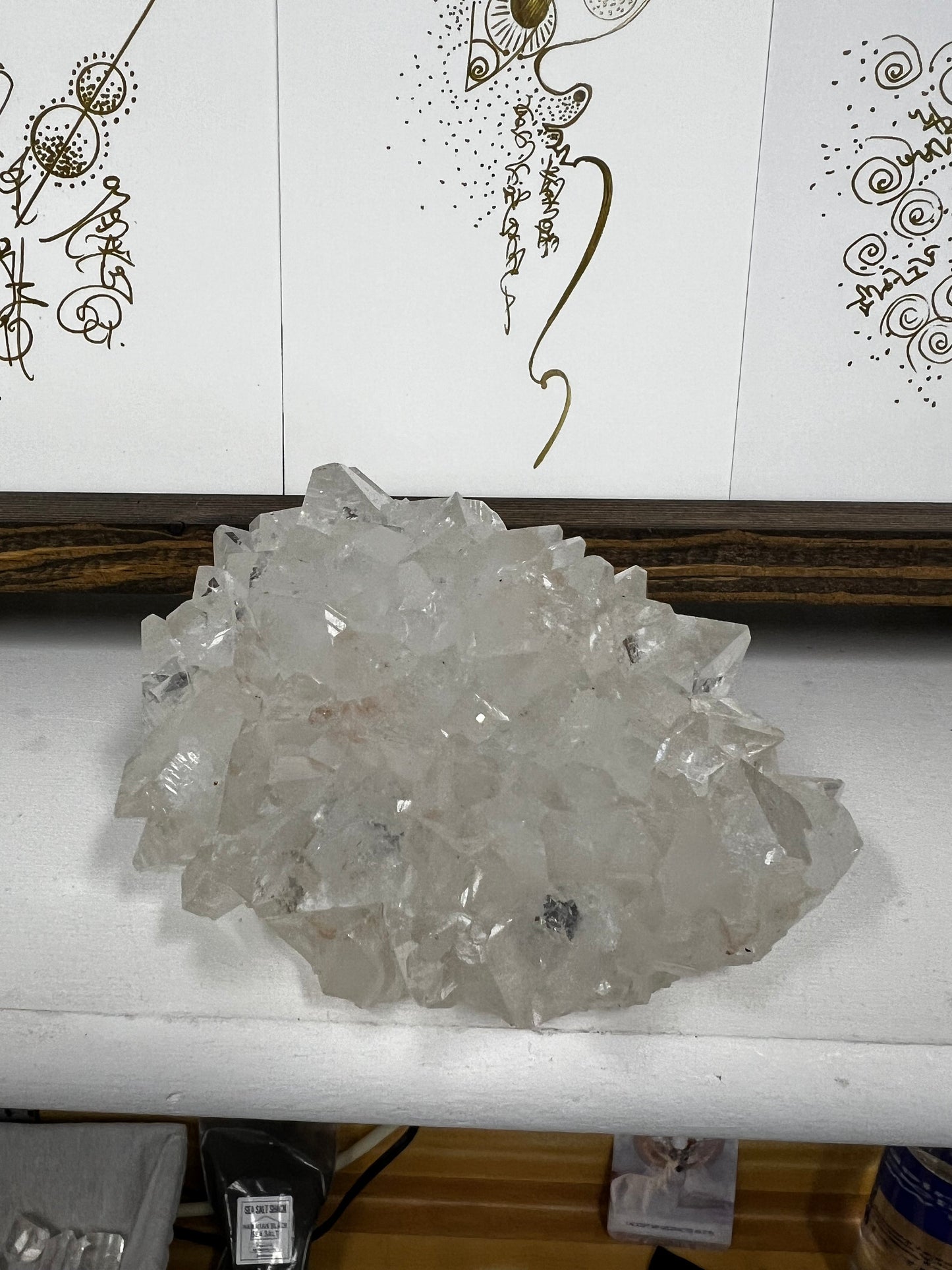 Large Apophyllite Fairy Rosette Bed with points like diamonds, new, high vibration crystals, gifts, altar, 4”