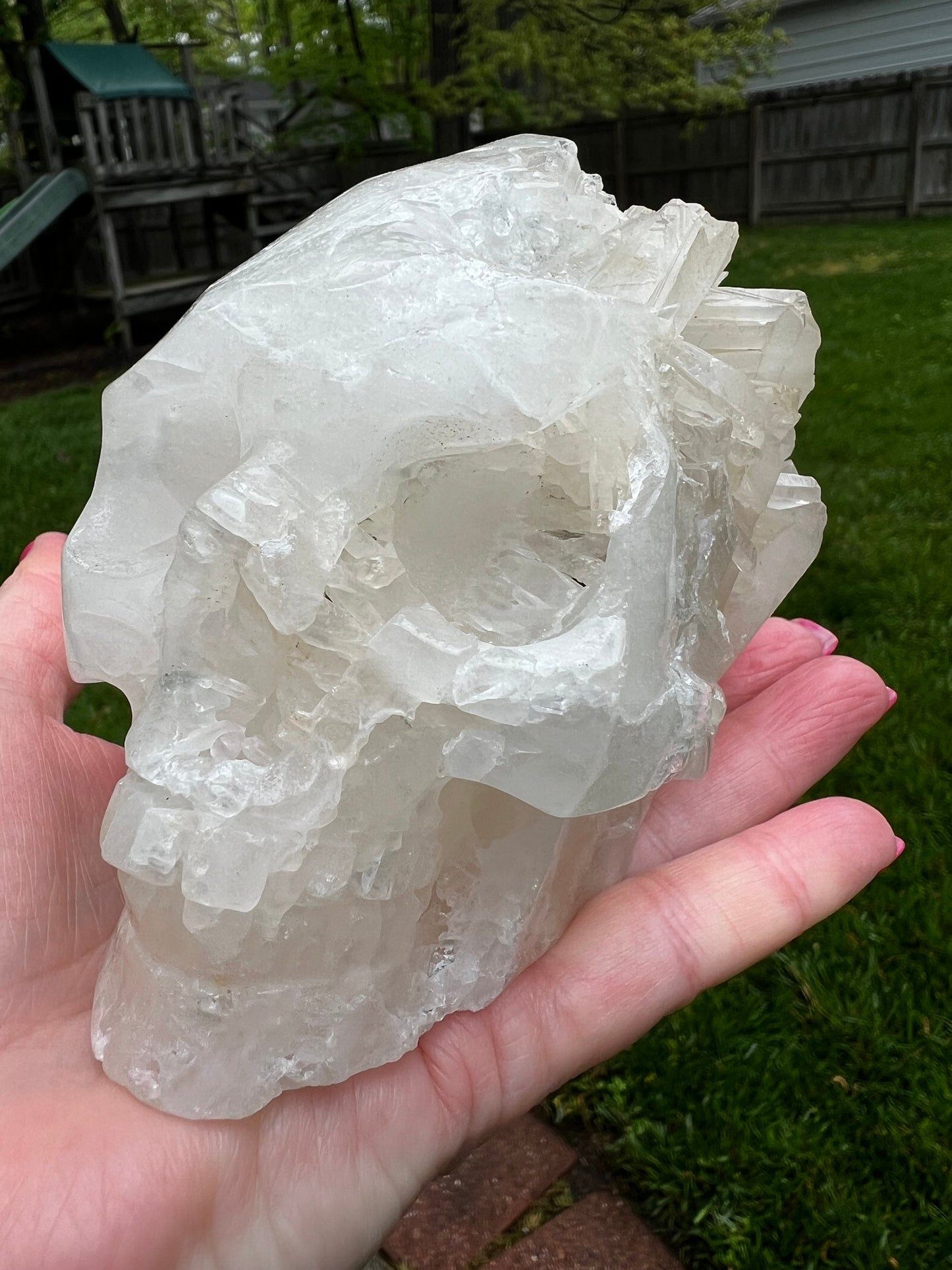 Private Collection Temple White Calcite Skull carving, high vibration crystals, altar, gifts