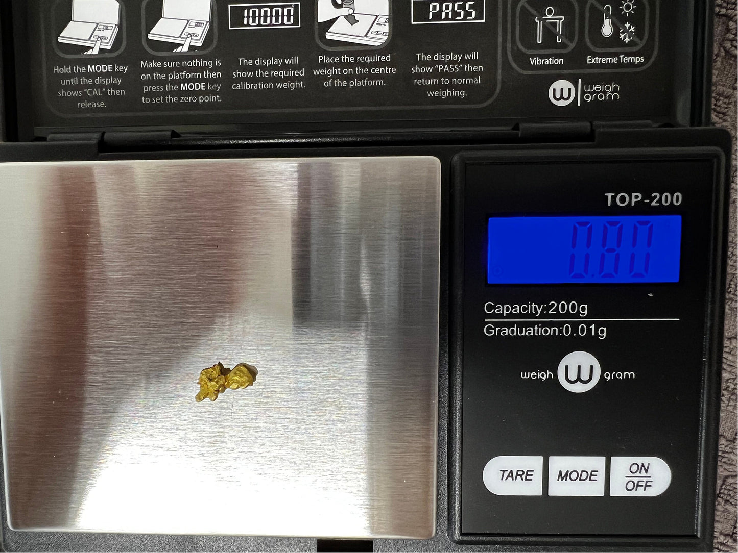 Crystallized 24k Gold, Brazil, Rare, Raw, Collectible, Pure, Mine-fresh, .80g