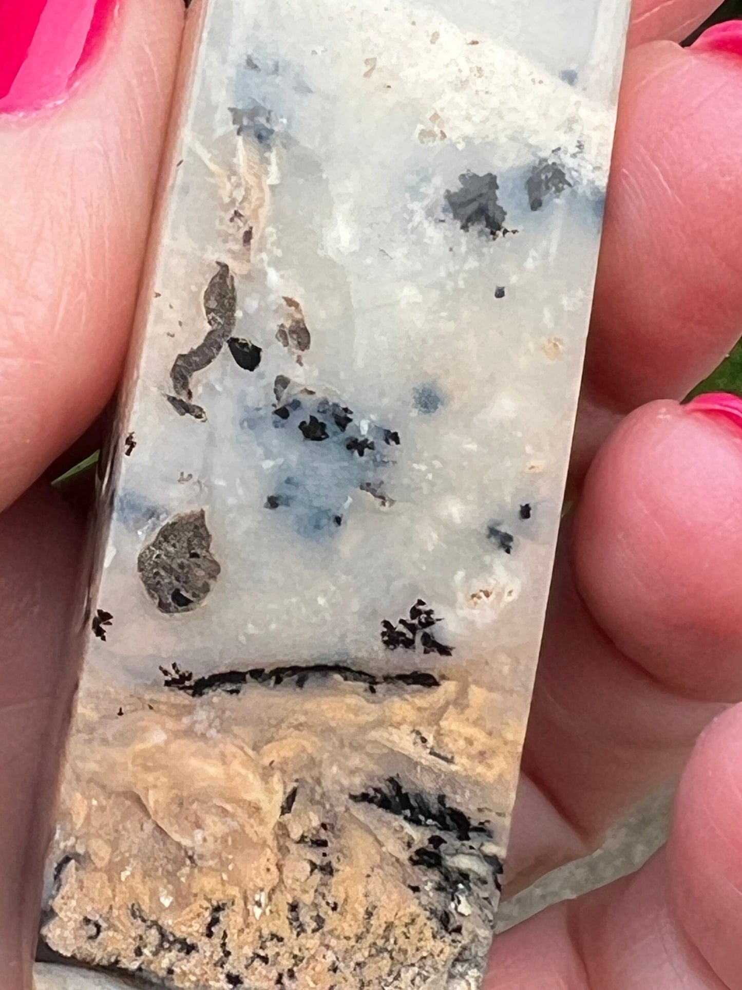 Merlinite Druzy Dendritic Agate Tower, New, Crystal Healing, Tarot, High Vibration Crystals, 3.5”