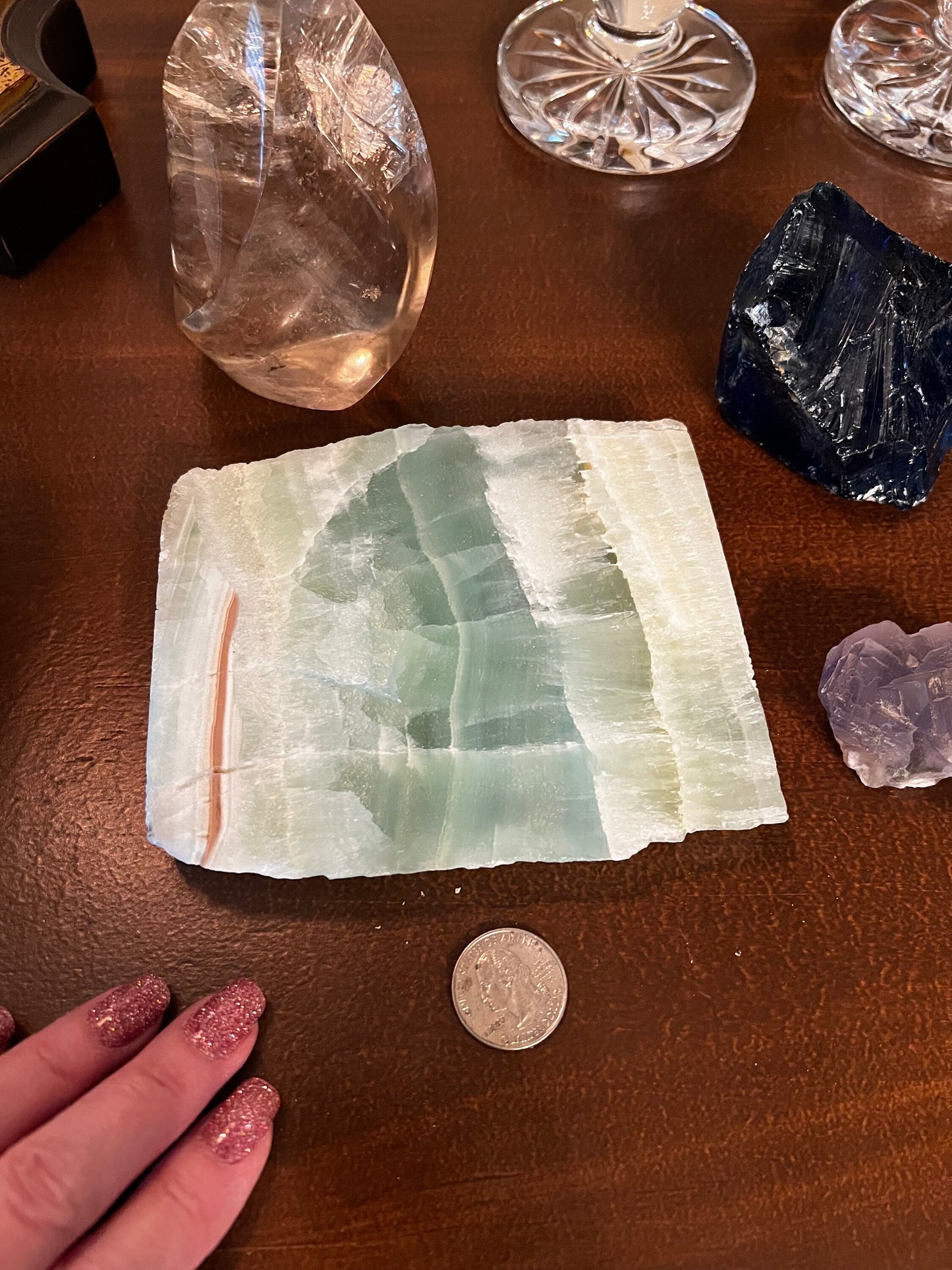 Pistachio Raw Slice, 5.25”, new in shop, gifts, altar, tarot, crystals healing, high vibration crystalsh