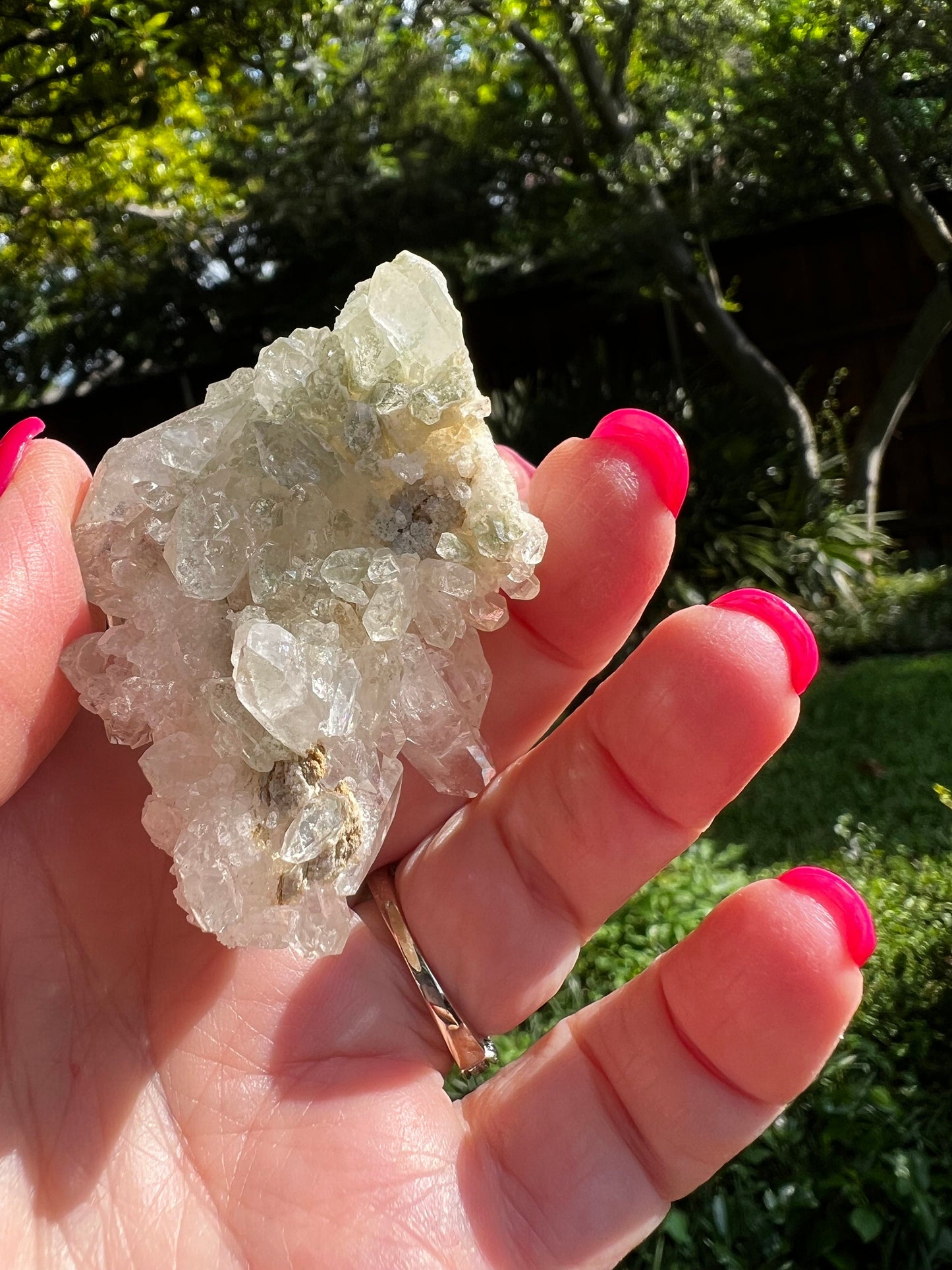 Quartz Cluster Bed, new, high frequency crystals, beautiful, gifts, altar