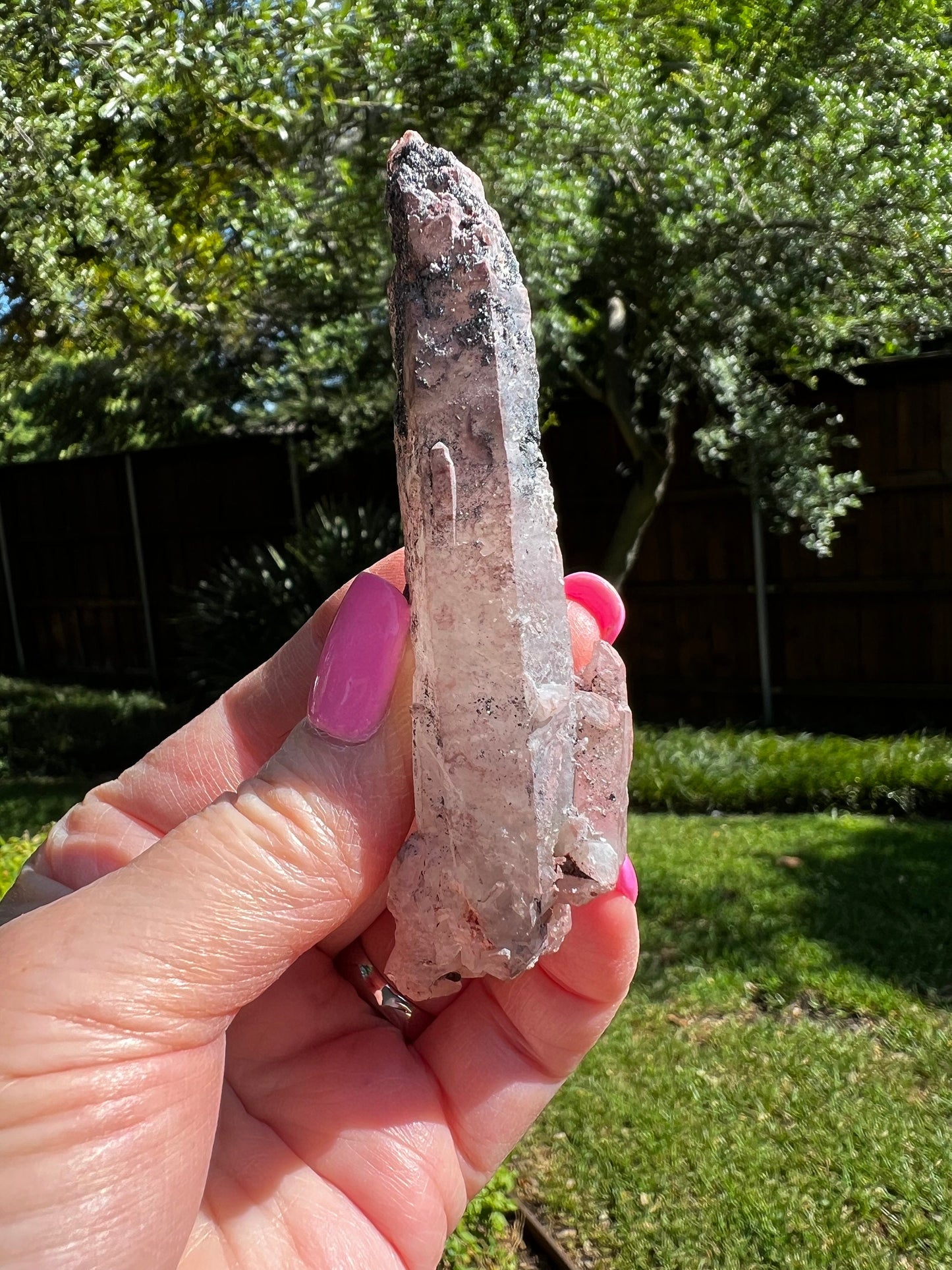 Purple Dragon Lemurian Wand, new, high quality, striations, crystal healing, 3.6”, hematite, premium