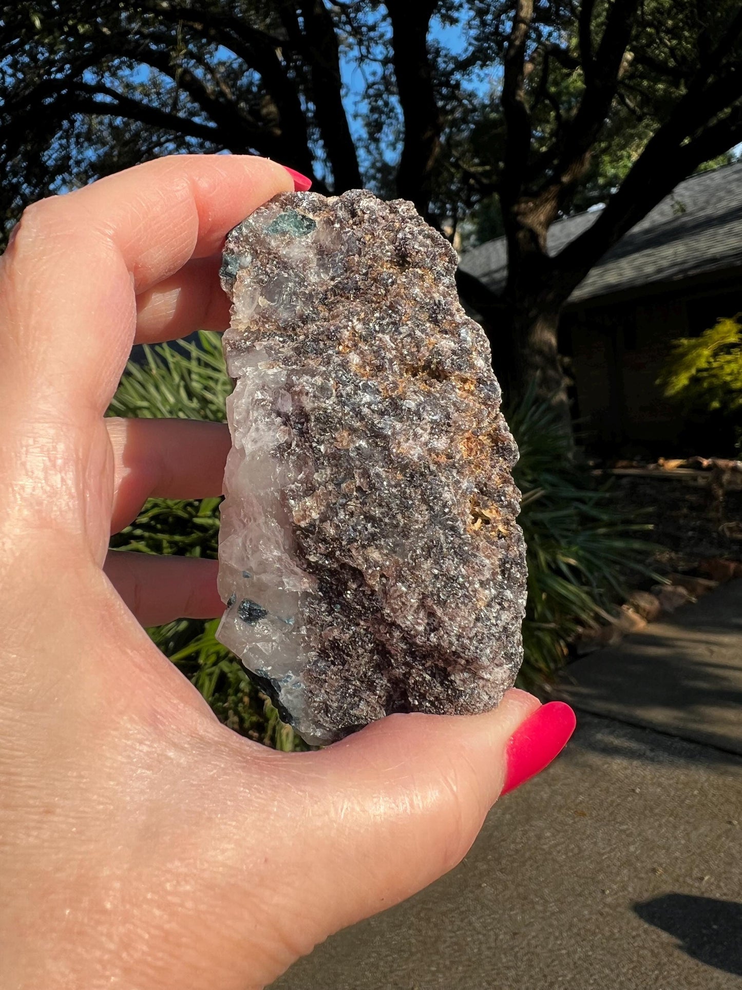 Blue/Green Tourmaline in Quartz black tourmaline, stunning raw altar piece, high vibration crystals, 3.5”