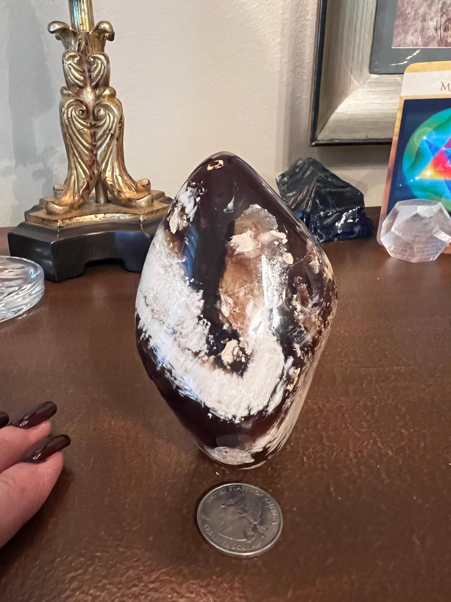 Large amber polished chunk, New, altar, gift, high vibration crystals, natural, crystal healing, 4”