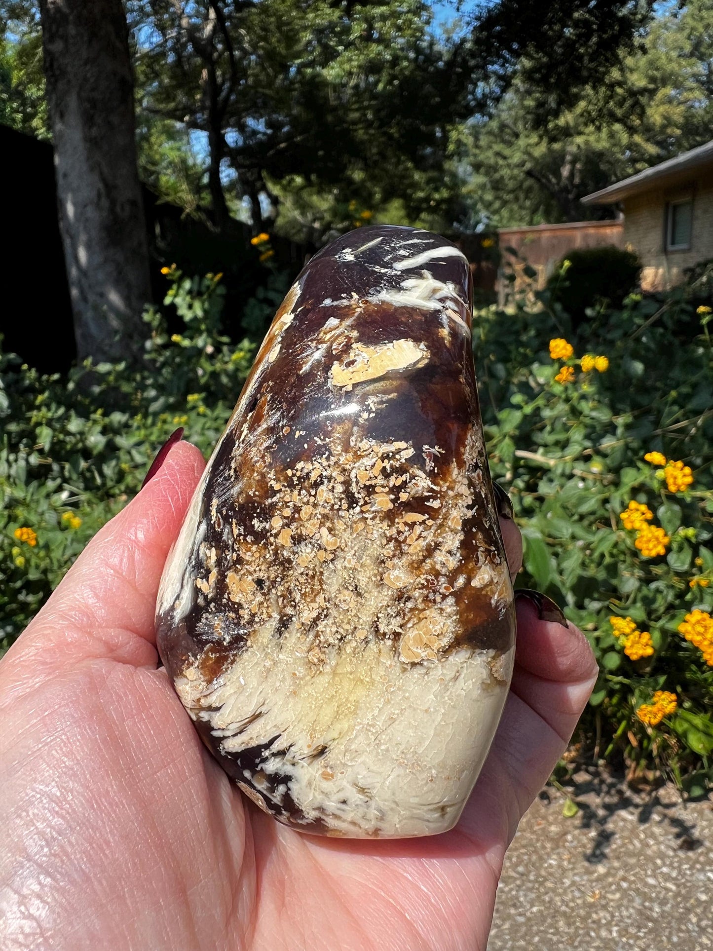 Large amber polished chunk, New, altar, gift, high vibration crystals, natural, crystal healing, 4”