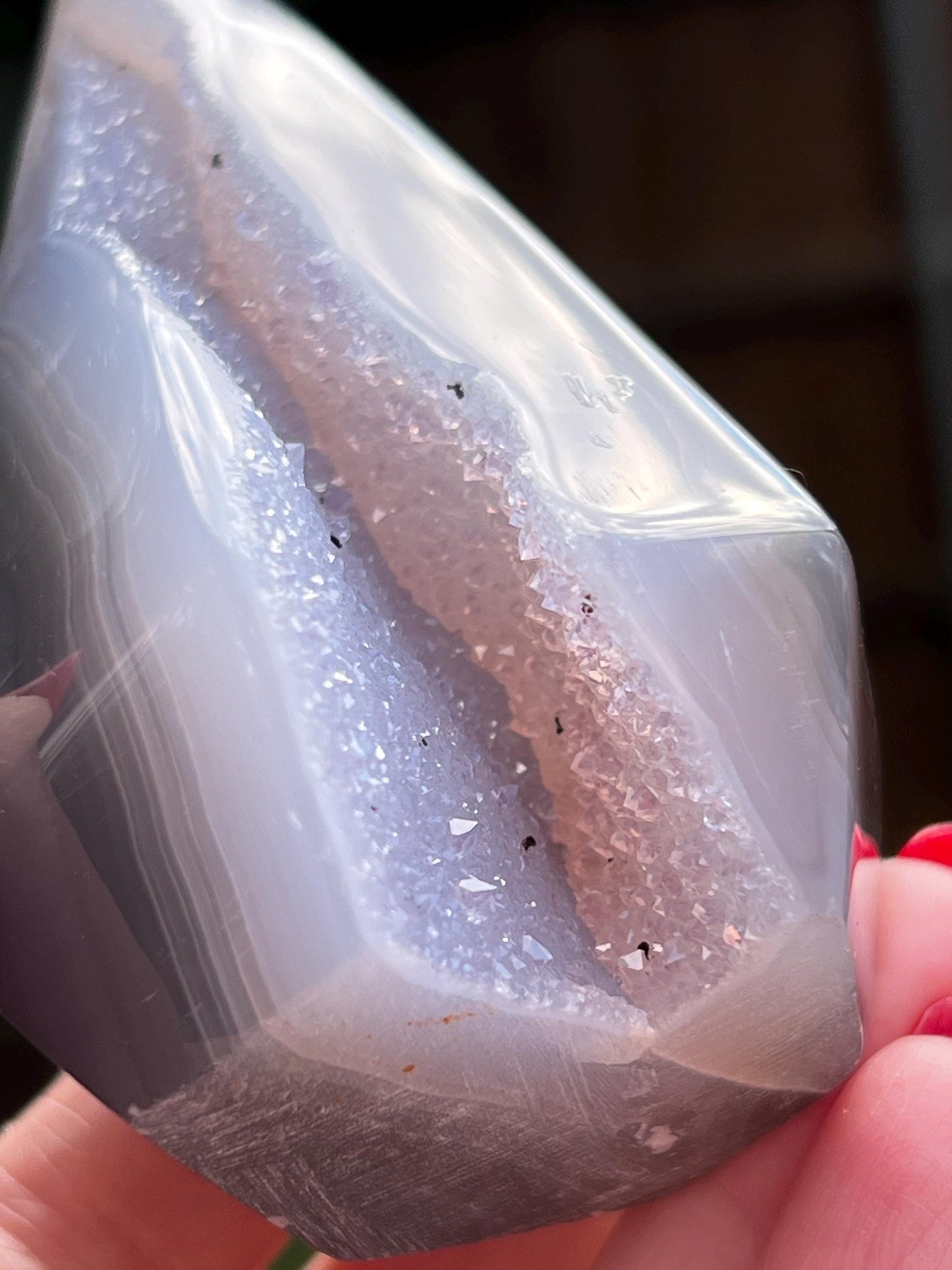 Druzy Lavendar Agate Cupcake with amazing Third Eye Opening, gifts, altar, high vibration crystals practice