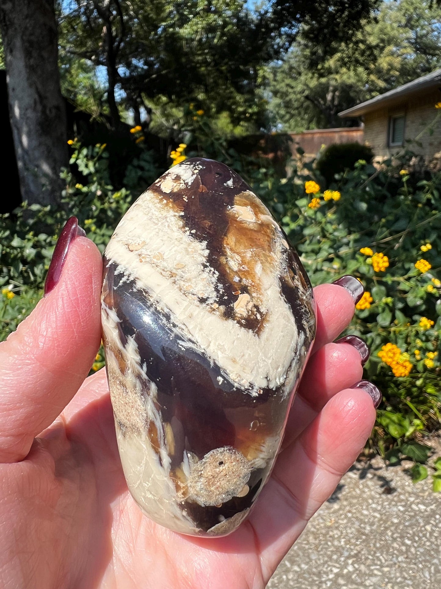 Large amber polished chunk, New, altar, gift, high vibration crystals, natural, crystal healing, 4”