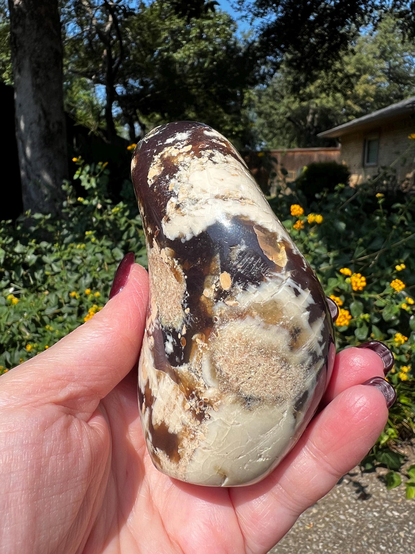 Large amber polished chunk, New, altar, gift, high vibration crystals, natural, crystal healing, 4”