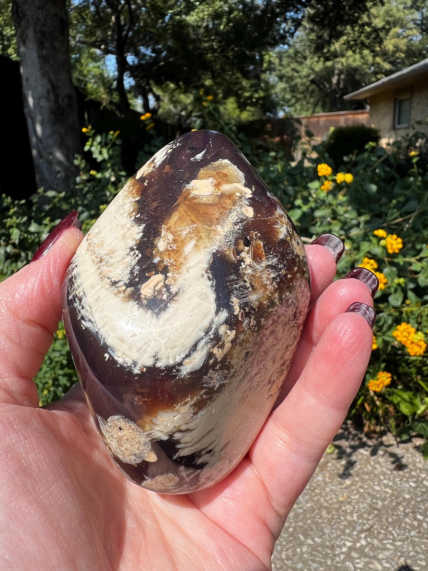 Large amber polished chunk, New, altar, gift, high vibration crystals, natural, crystal healing, 4”