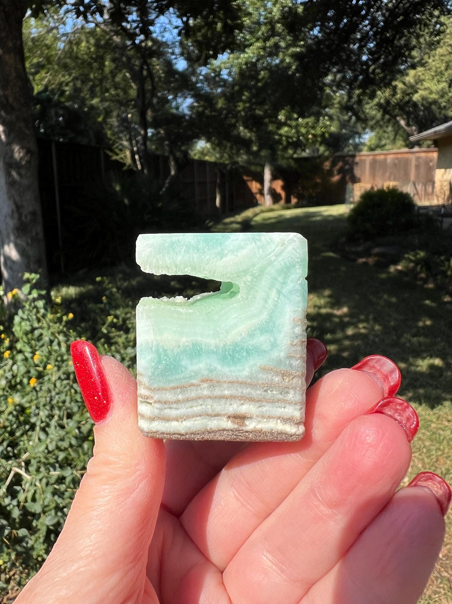 Blue Aragonite Raw Freeform Slab, 1.5”, New, Crystal Healing, Gift, Altar, High Vibration Crystals